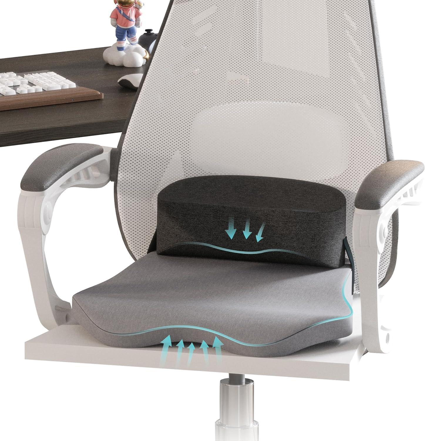 Seat Cushion for Office Chairs - Cross Legged Yoga Meditation Cushion Floor Pillows Yoga Enthusiasts Chair Cushion for Adults Long Sitting, Detachable of 2 PCS - Image 2