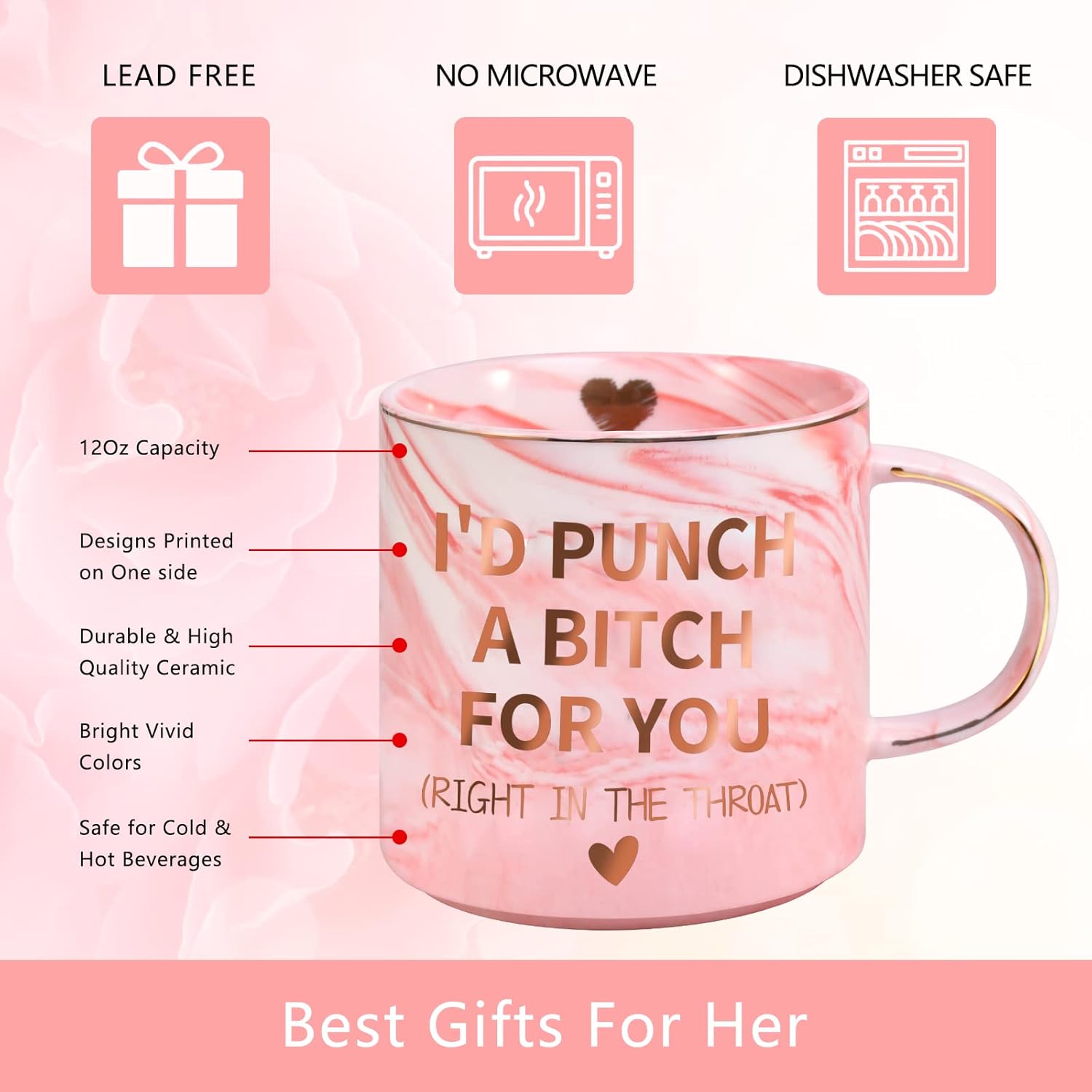 Ulrhpc Mothers Day Gifts for Mom Wife from Daughter Son, Birthday Gifts for Women Her Girlfriend Sisters Friends, 12 OZ Funny Coffee Mug, Valentines Galentines Day Christmas Stocking Stuffers - Image 2