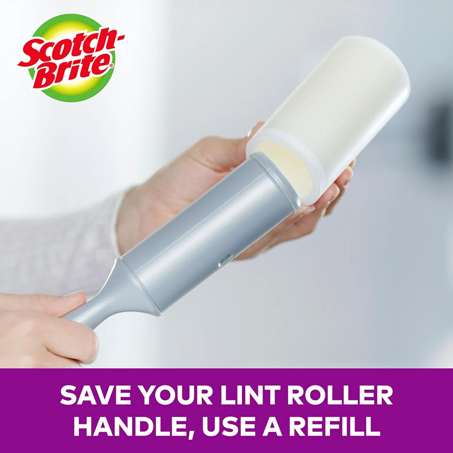 Scotch-Brite Pet Hair Pickup Extra Sticky Lint Roller, Designed for Removing Fur + Fluff on Couches, Clothes, Dog and Cat Beds, & More, 4 Pack, 192 Easy-Tear Adhesive Sheets Total - Image 5