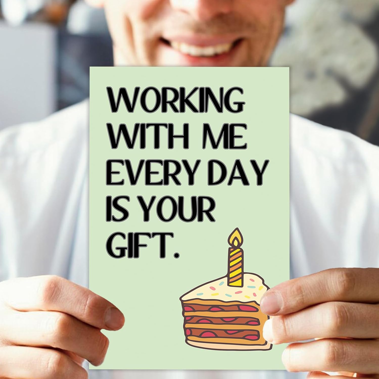 Funny Birthday Card for Coworker, Hilarious Office Birthday Card for Boss Friends Coworker, Working With Us Everyday Is Your Gift - Image 4