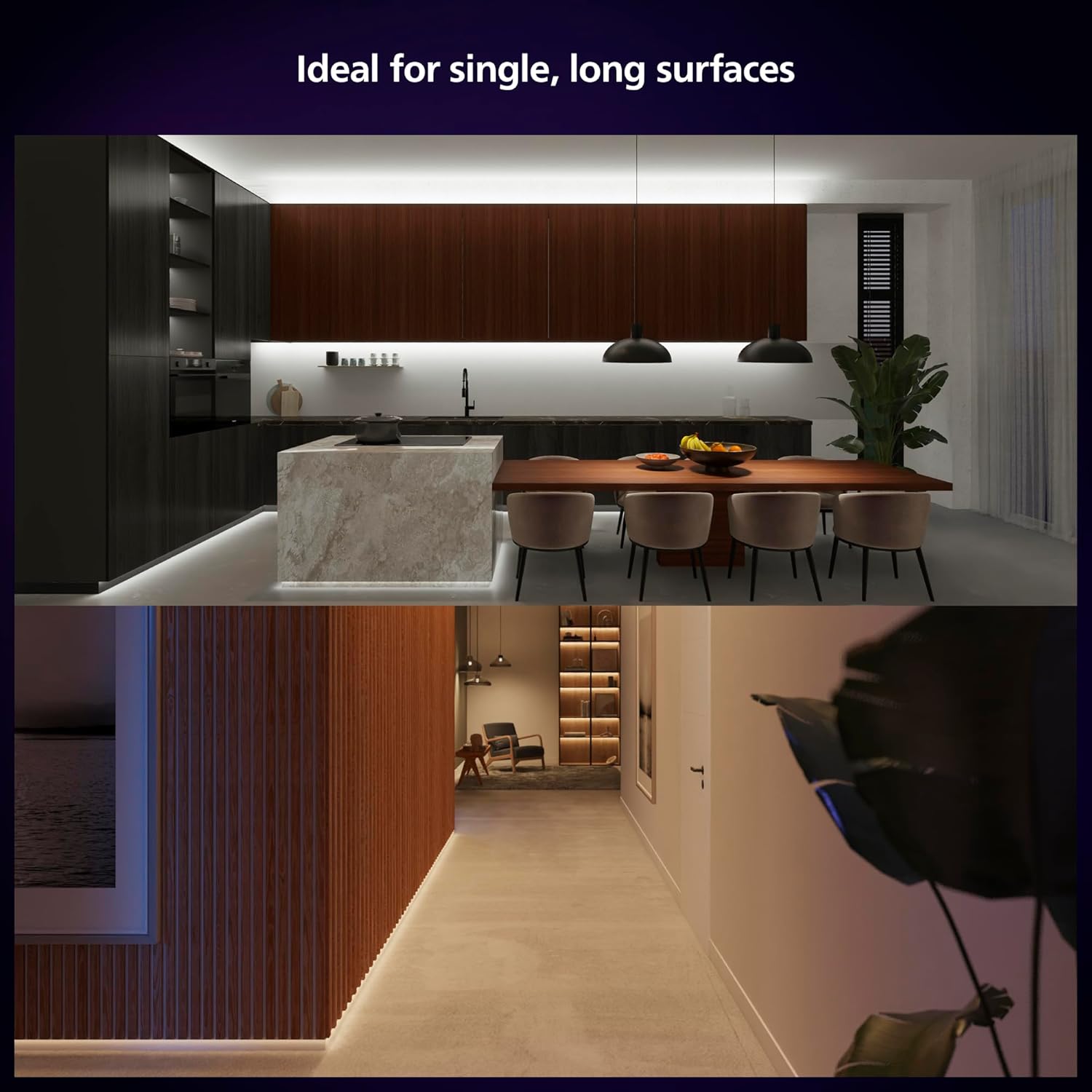 PHILIPS Hue Indoor 10 Ft Smart RGBWW LED Solo Lightstrip Base Kit, 1 Pack, Control with Hue App, LED Strip Lights Compatible with Alexa, Google Assistant and Apple HomeKit - Image 5