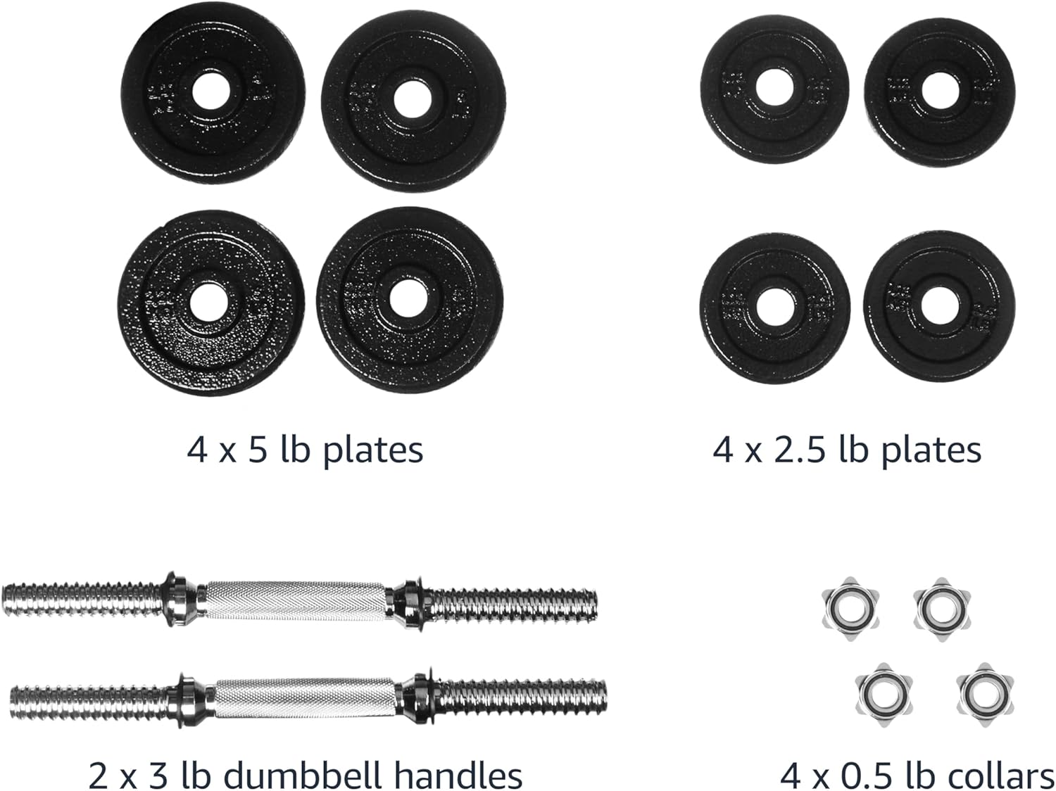 Amazon Basics Adjustable Dumbbell Hand Weight Set with Storage Case, Portable, Secure, 38 Pounds, Black - Image 3