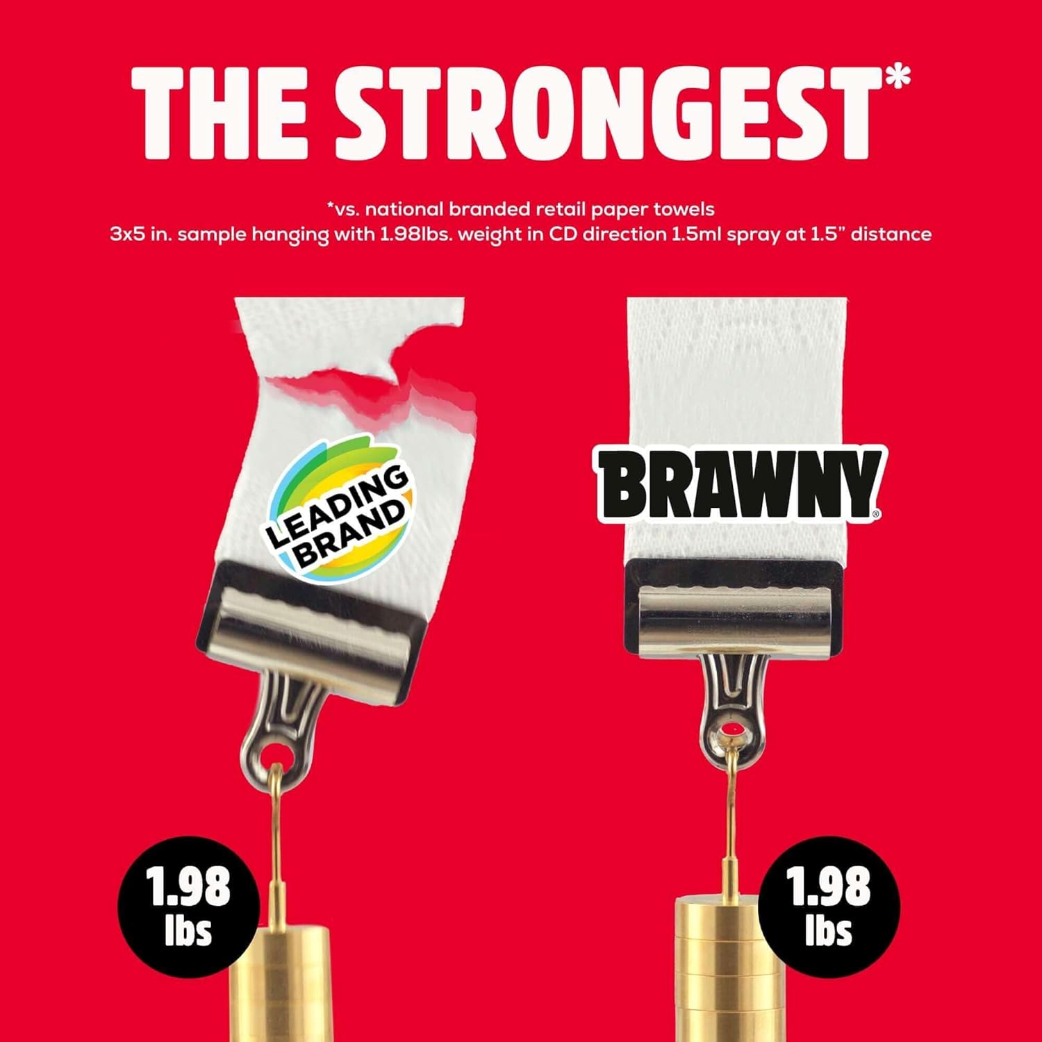 Brawny Tear-A-Square 3-Ply Paper Towels, 12 XL Family Rolls = 30 Regular Rolls, Strong, Absorbent, and Durable with 3 Sheet Sizes (Quarter, Half, Full) - Image 5