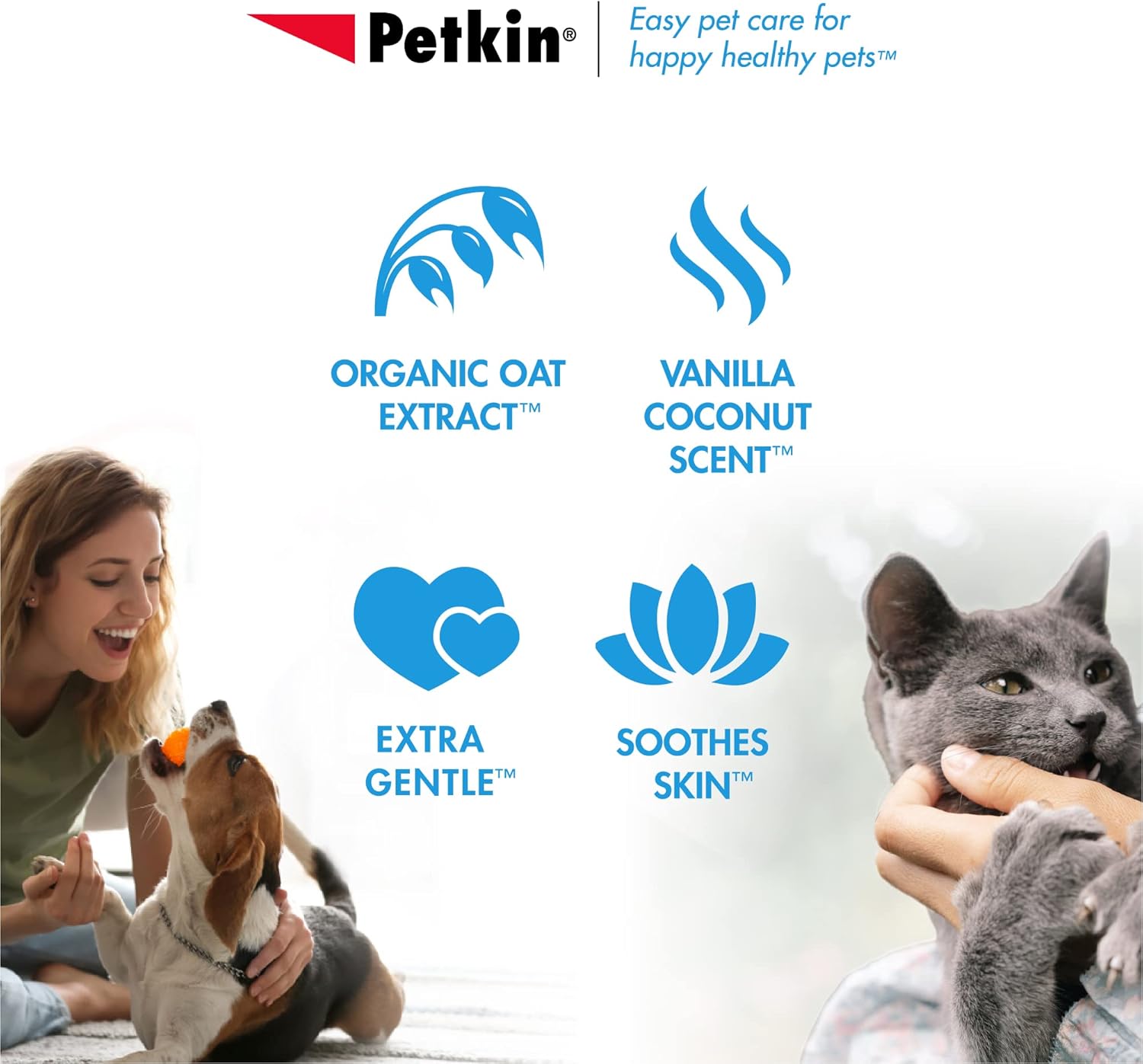 Petkin Large Pet Wipes for Dogs and Cats, 200 Count, Organic Oat Extract, Moistened with Gentle Cleaning Formula, Ideal for Home or Travel - Image 5