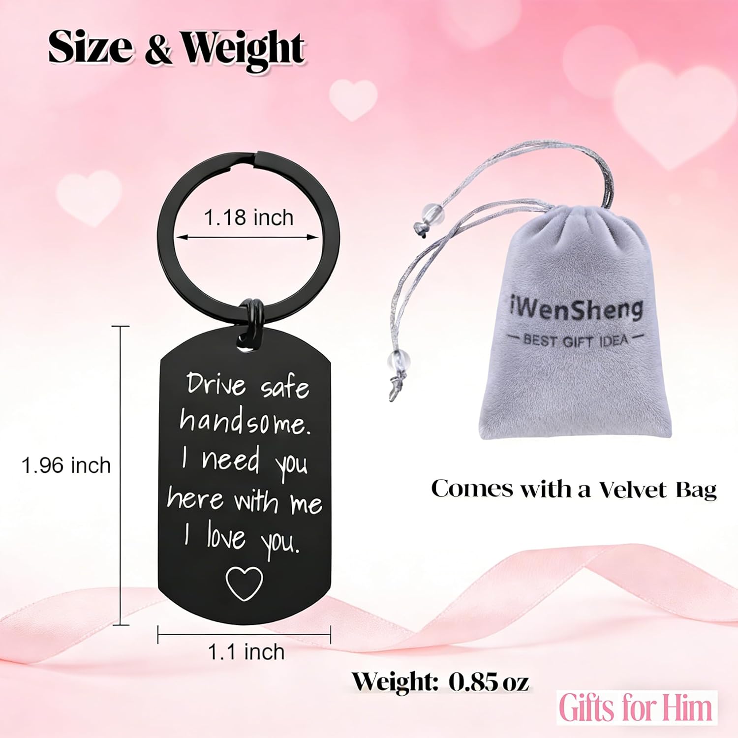 Drive Safe Keychain for Boyfriend - Drive Safe Handsome I Need You Here With Me Keyring Birthday Valentine’s Day Gifts for Him Boyfriend Husband Gifts - Image 4