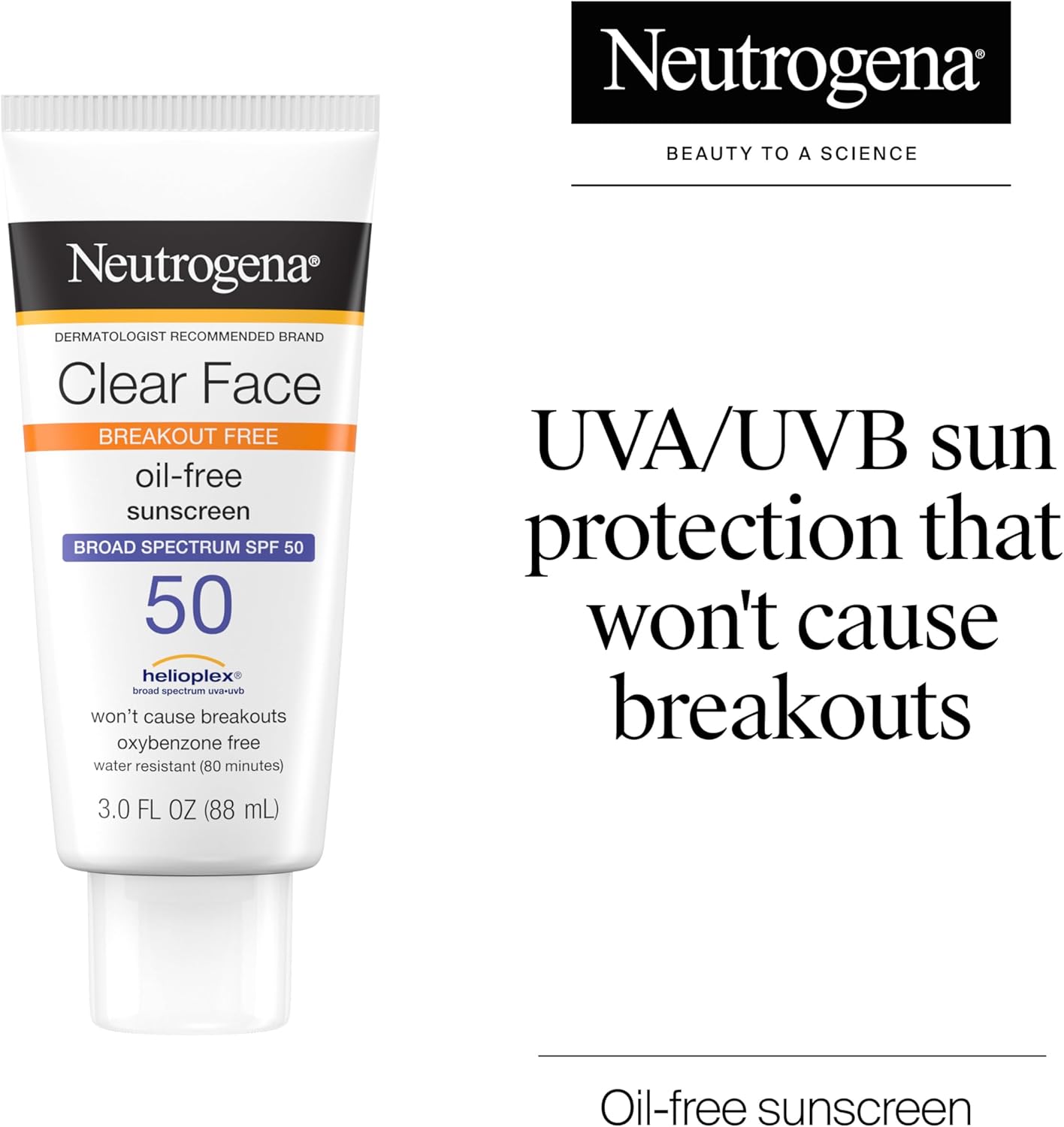 Neutrogena Clear Face Sunscreen Lotion for Acne-Prone Skin, Broad Spectrum SPF 50, Sunscreen for Face & Oily Skin, Oil-,Fragrance- & Oxybenzone-Free, Water Resistant, Matte, Unscented, 3 Fl Oz - Image 2
