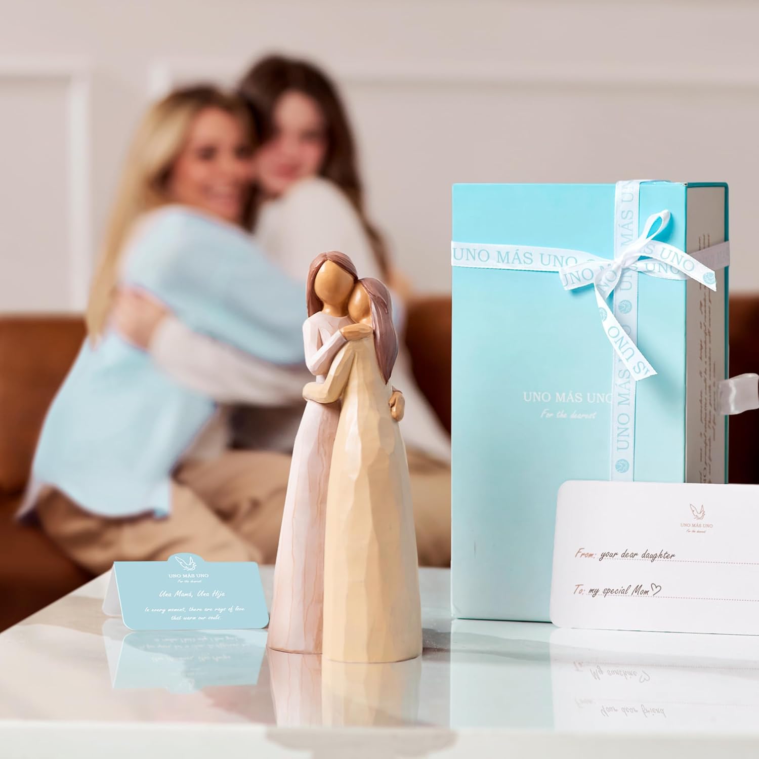 UNO MAS UNO Gift for Mom from Daughter – Personalized Sculpted Hand-Painted Figurine for Mother’s Day, Wedding, Birthday, Christmas & Valentine’s Day - Image 7