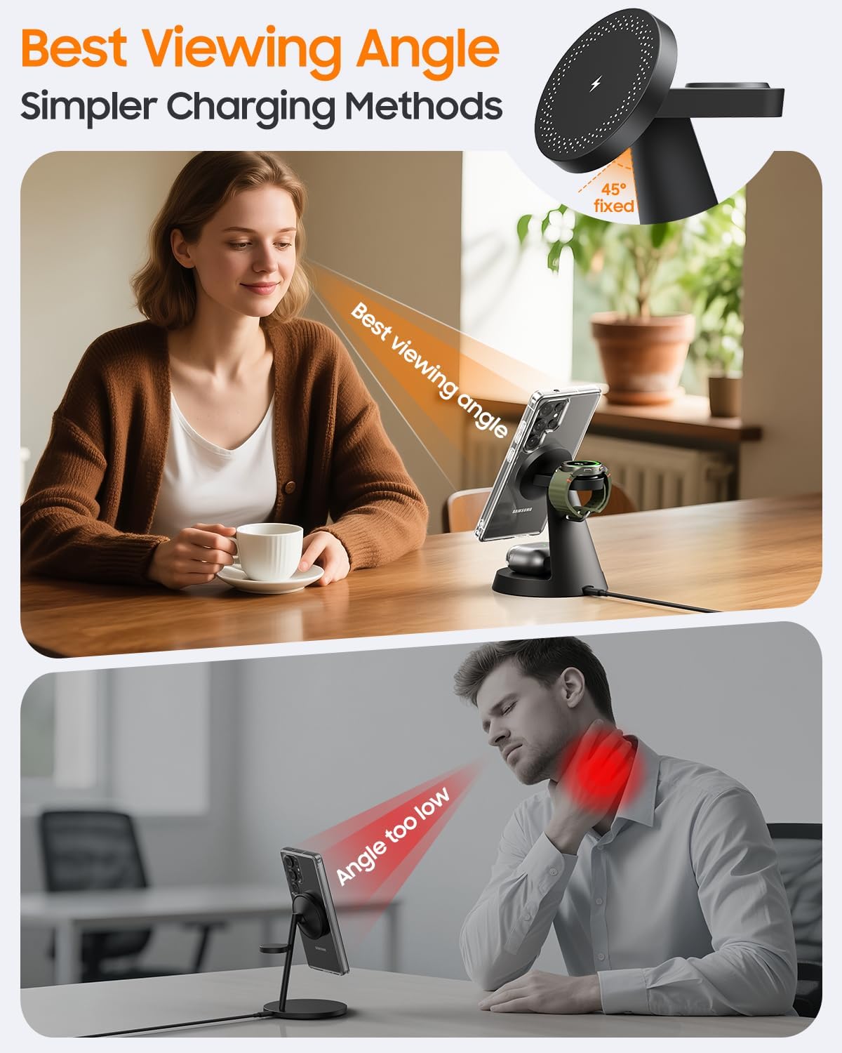 Magnetic Wireless Charger for Samsung, 3 in 1 Charging Station Compatible with MagSafe Samsung Charger for Galaxy S26 Ultra S25 Z Fold7/Flip7, Watch Charger Stand for Galaxy Watch Ultra 8 7, for Buds - Image 5