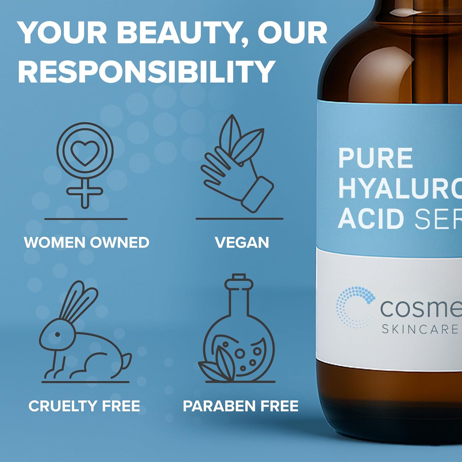 Hyaluronic Acid Serum for Skin 100% Pure-Anti-Aging Serum - Intense Hydration + Moisture, Non-greasy, Paraben-free Hyaluronic Acid for Your Face 8 oz - Image 6