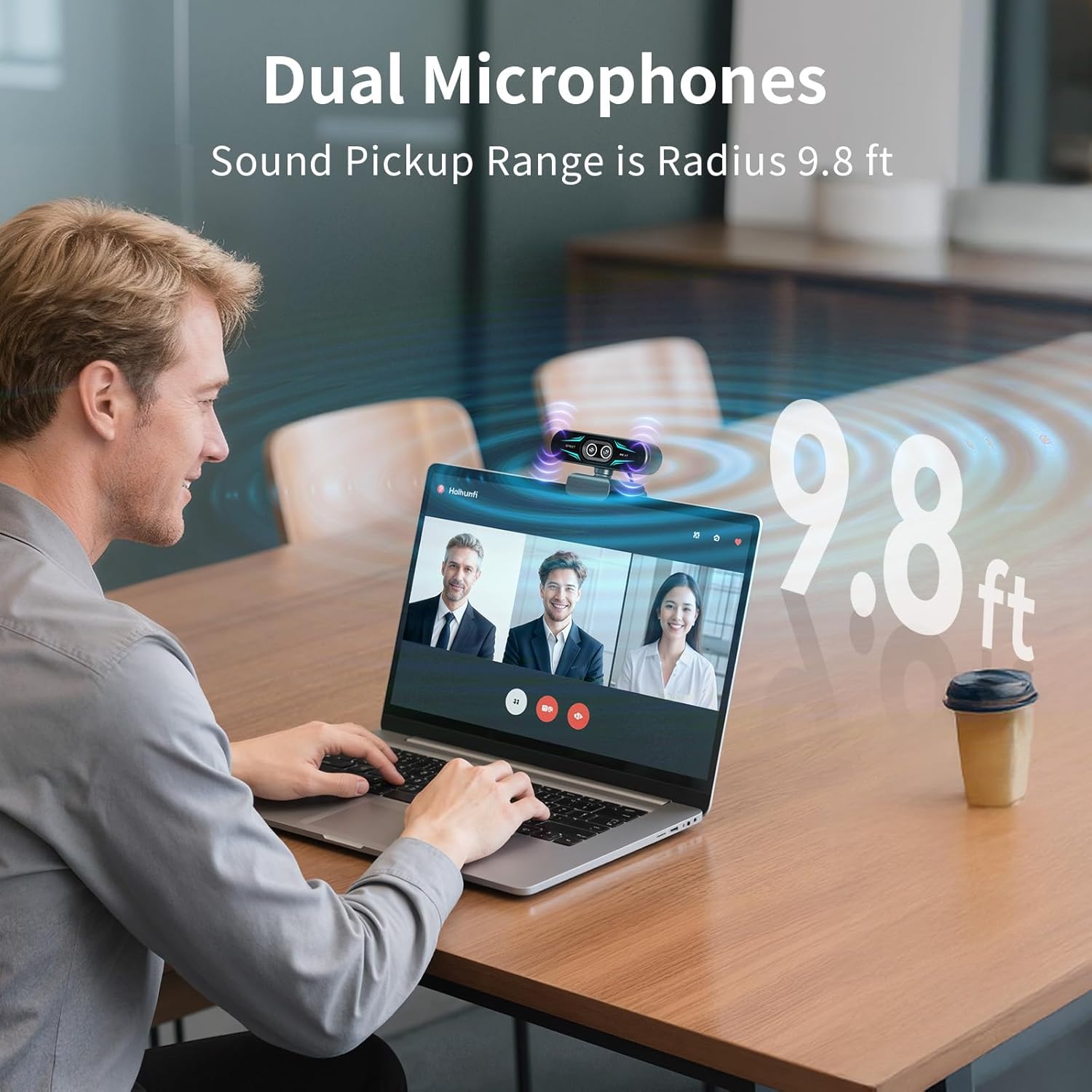 EMEET C60E Dual-Camera 4K Webcam for Streaming, Wide-Angle and Telephoto Cameras, Max 11X Hybrid Zoom & PDAF Autofocus, Remote Control, RGB Lighting, 2 Mics, Ideal for Livestreaming and Online Meeting - Image 7