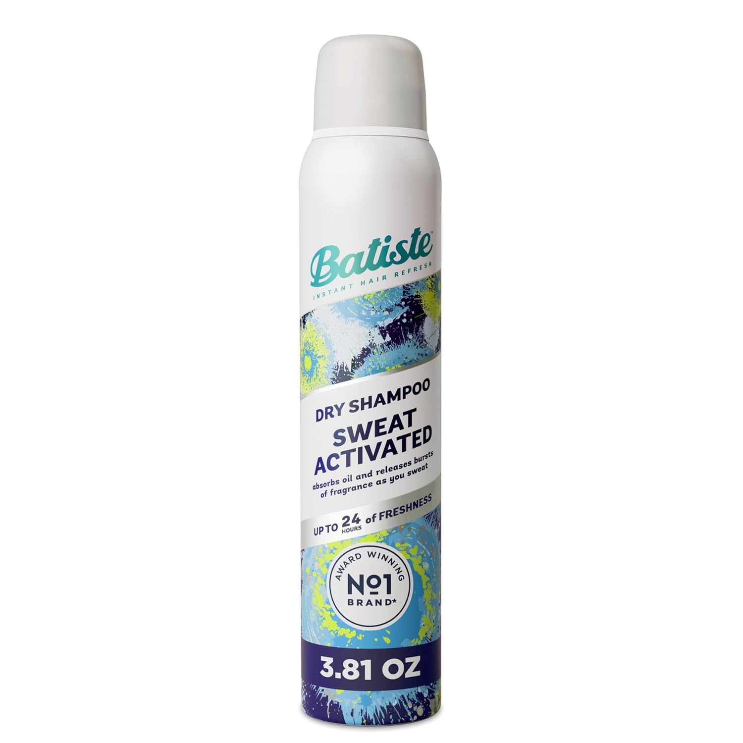 Batiste Sweat Activated Dry Shampoo, Neutralizes Odor for Up to 24 Hours & Prevents Sweat Buildup in Hair, Waterless Shampoo, 3.81 Oz