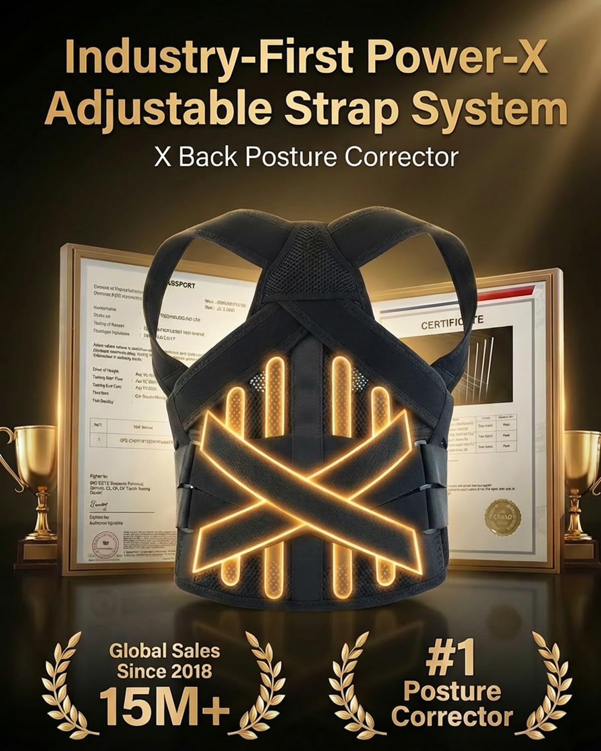 Posture Corrector for Women & Men, Back Brace Advanced Full Back Support for Upper & Lower Back Pain Relief, Spine, Neck, and Hump, X-Style Medical-Grade Lumbar Support System with Adjustable Shoulder Straightener and Breathable Design for Long Sitting and Exercise - Image 2