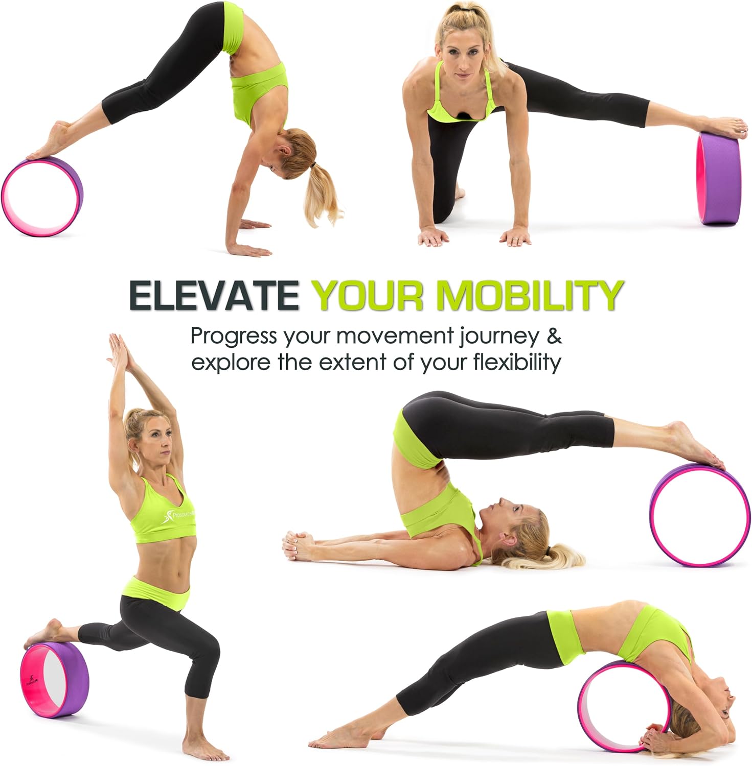ProsourceFit Yoga Wheel Prop 12” for Improving Yoga Poses, Backbends, Flexibility, Balance, Stretching, Relaxation - Image 6