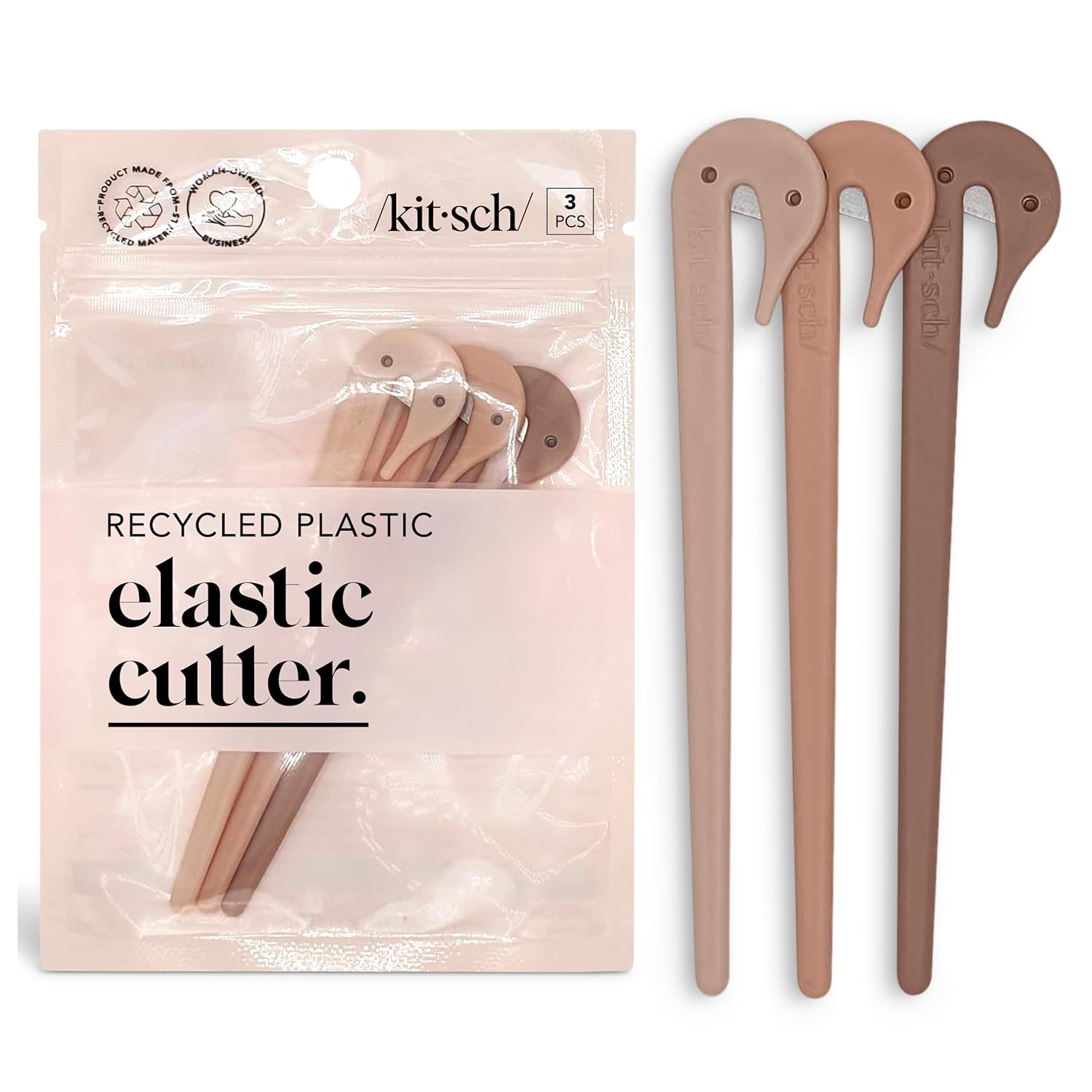 Kitsch Elastic Hair Tie Cutter Tool – Gentle, No Pull For Easy Elastic Bands For Hair Removal | Hair Rubber Bands Cutter | Ideal Gifts for Women & Mothers Day Gifts For Mom – Multicolor, 3pc Set