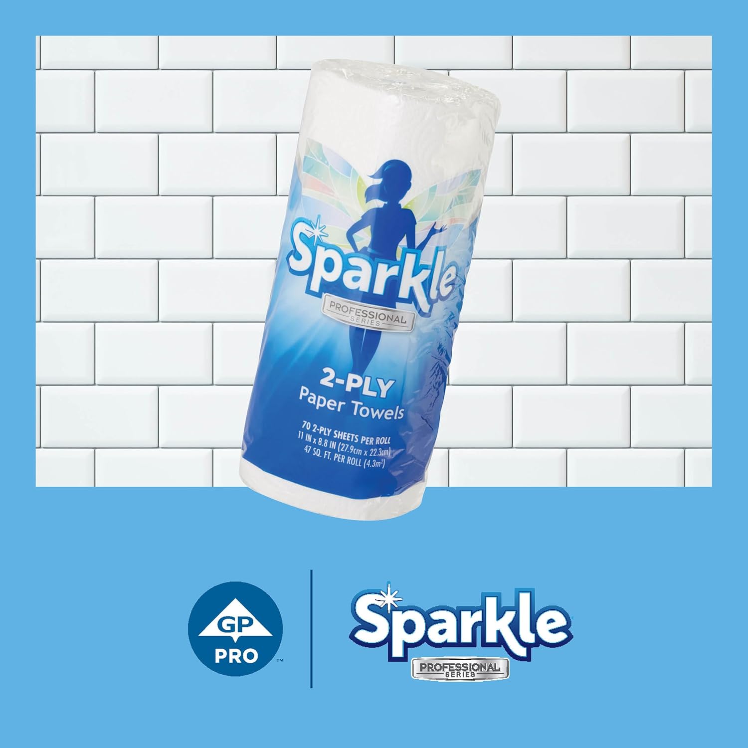 Georgia-Pacific Sparkle Professional Series 2-Ply Perforated Kitchen Paper Towel Rolls by GP PRO (Georgia-Pacific), 2717201, 70 Sheets Per Roll, 30 Rolls Per Case - Image 3