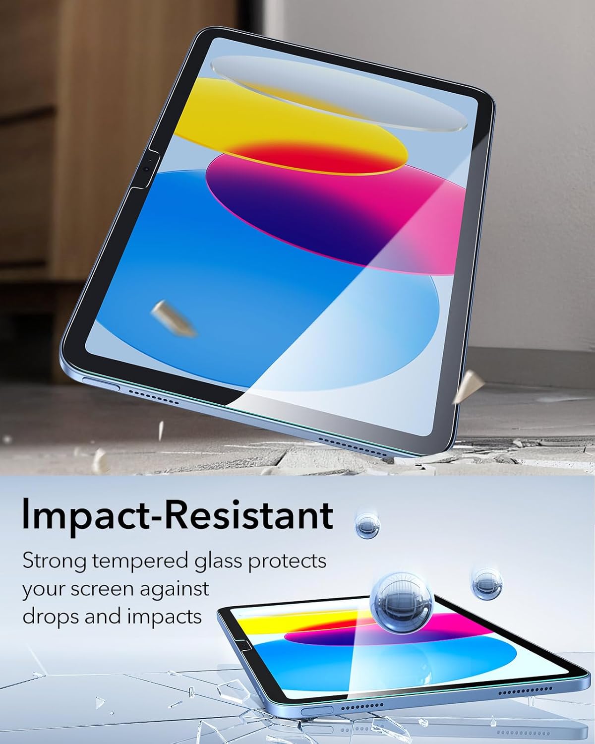 ESR 2 Pack Screen Protector for iPad A16 11th/10th Generation (11 Inch/10.9, 2025/2022), 9H Tempered Glass Film Guard with Alignment Frame, Anti-Scratch, Bubble Free, HD Clarity, Apple Pencil Support - Image 5