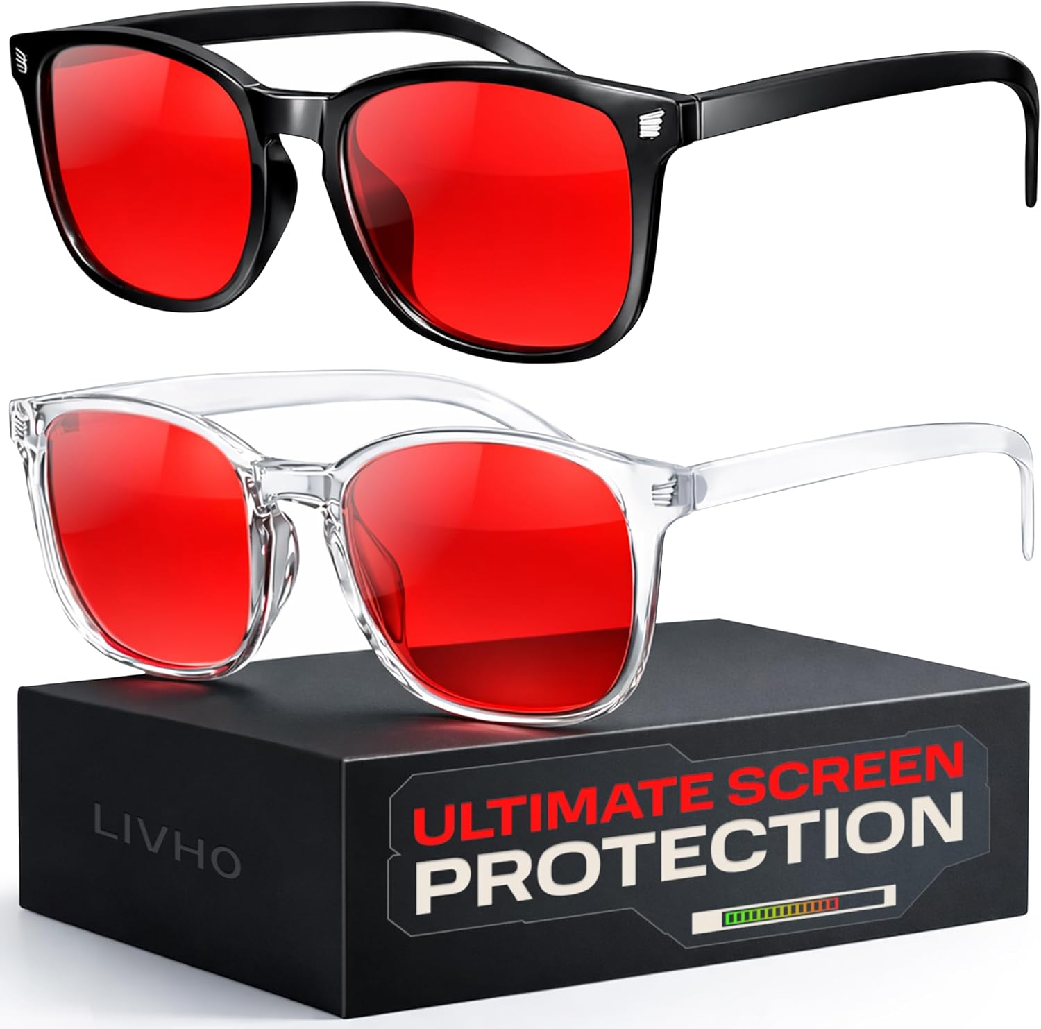 livho Gaming Blue Light Blocking Glasses for Better Sleep, Premium Night Driving, Computer Blockers for Man & Woman