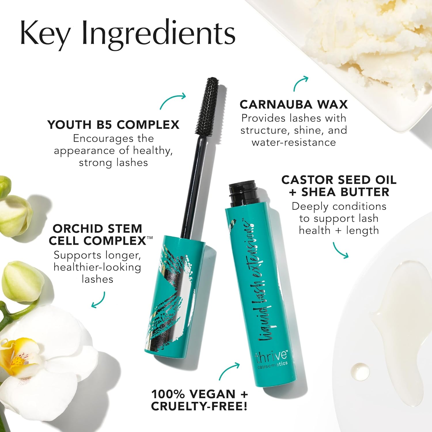 Thrive Causemetics Liquid Lash Extensions Mascara, Tubing Thrive Mascara Lengthening, Volumizing & Curling, Smudge Proof, Washable, No Clumping or Flaking, Vegan & Cruelty Free, Brynn (Rich Black) - Image 6