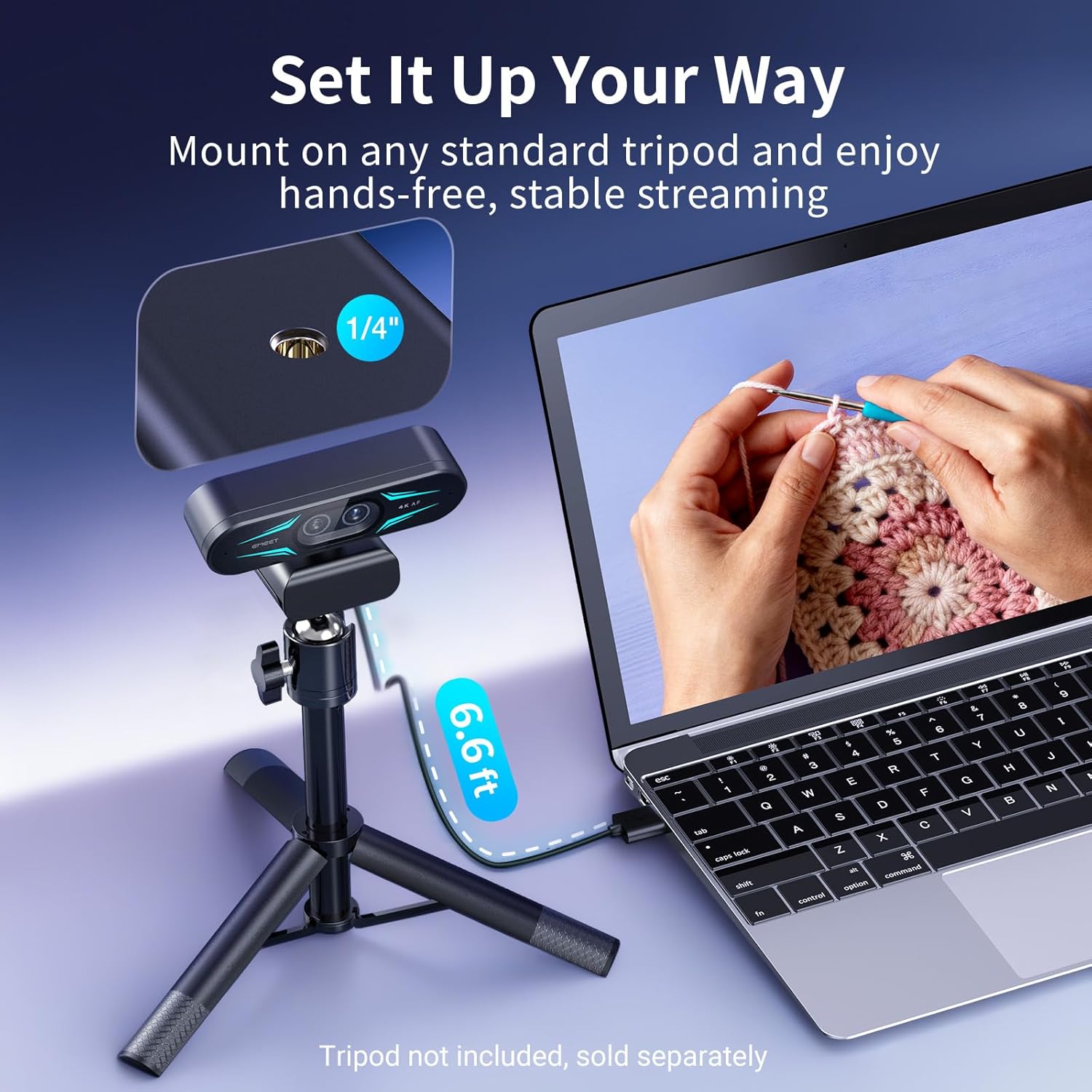 EMEET C60E Dual-Camera 4K Webcam for Streaming, Wide-Angle and Telephoto Cameras, Max 11X Hybrid Zoom & PDAF Autofocus, Remote Control, RGB Lighting, 2 Mics, Ideal for Livestreaming and Online Meeting - Image 9