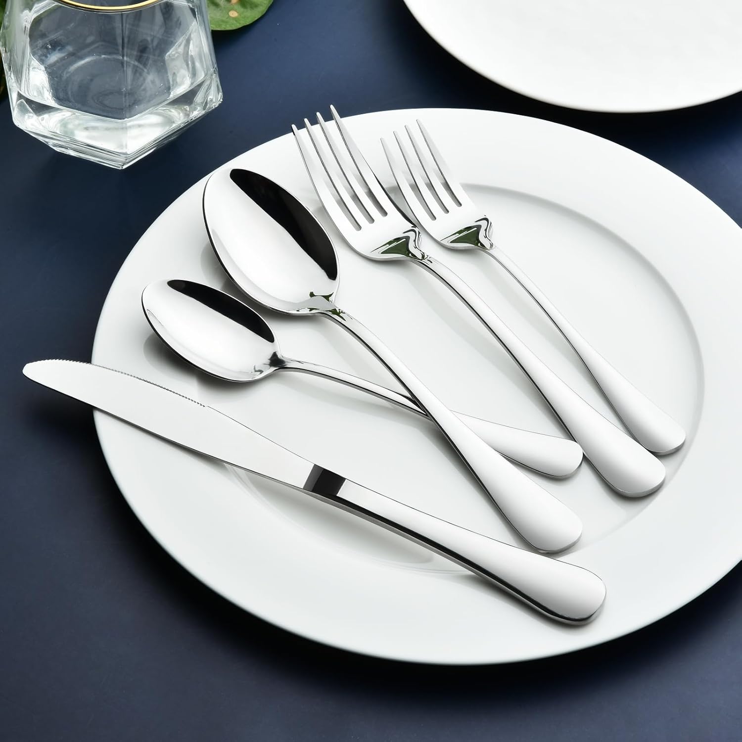 Silverware Set for 8, 40 Piece Heavy Duty Stainless Steel Flatware Utensils Cutlery Set Including Steak Knife Fork and Spoon, Dishwasher Safe, Gift Package for Wedding Housewarming - Image 3