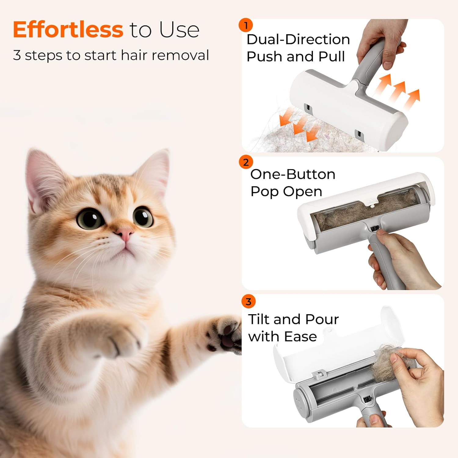 Reusable Pet Hair Remover Roller for Dog & Cat Hair – Lint Roller for Couch, Furniture, Carpet, Clothes & Car – Self-Cleaning Dog Hair Lint Roller and Cat Hair Remover for Home - Image 6