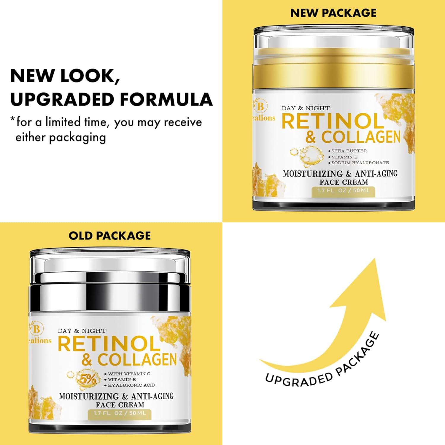 Retinol Cream for Face Anti Aging: Wrinkle Cream for Face Neck with Collagen Hyaluronic Acid - Night Moisturizer for Men Women - Facial Skin Care Gift for Mom Dad Sister (1.7 Fl Oz (Pack of 1)) - Image 5