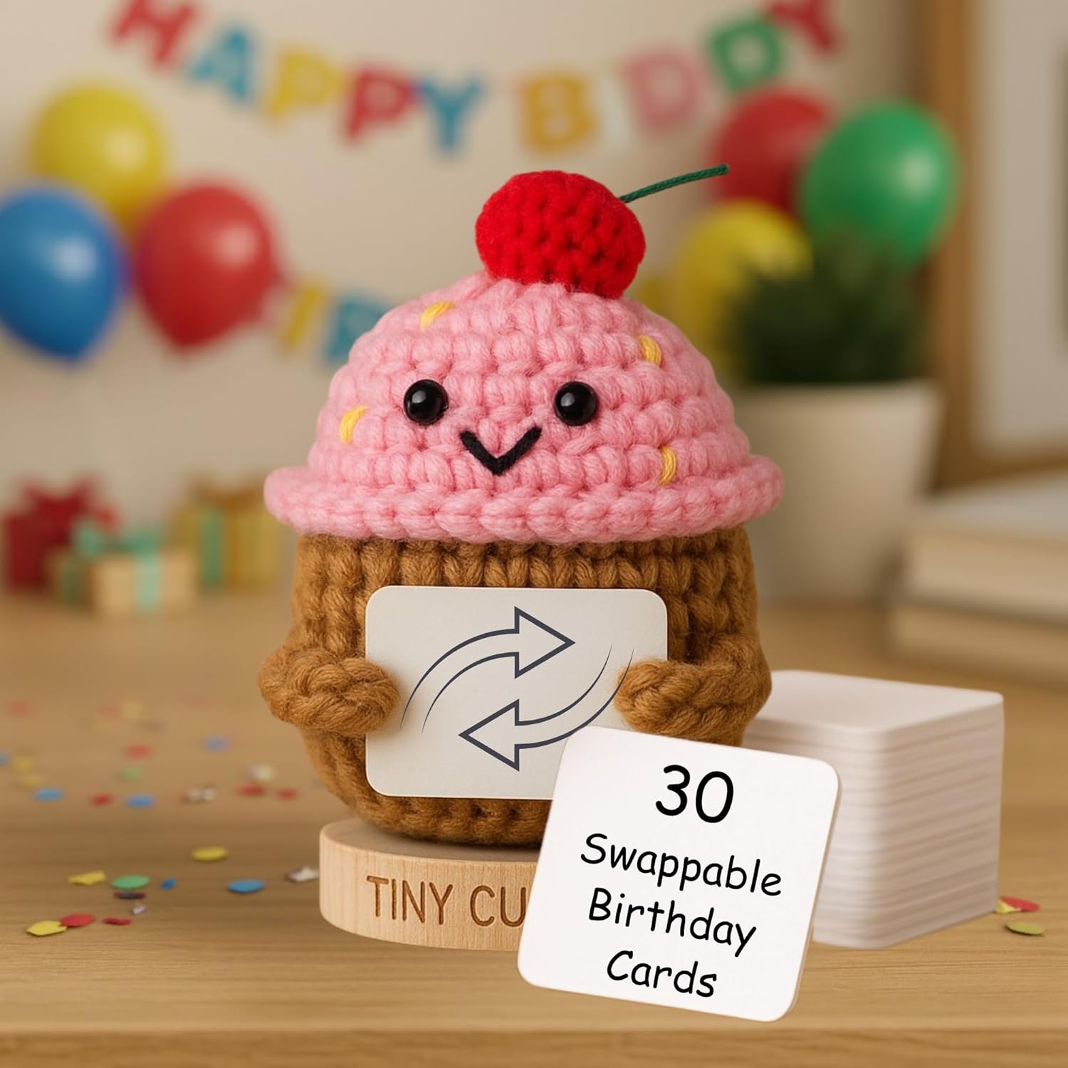Happy Birthday Gift for Women - 30 Sweet Bday Cards by The Tiny Cupcake Crochet - 16th, 21st, 25 Year Old, 30th, 40th Birthday Present for Friends, Coworkers, Sister, Girlfriend, Daughter, Teen Girls - Image 4