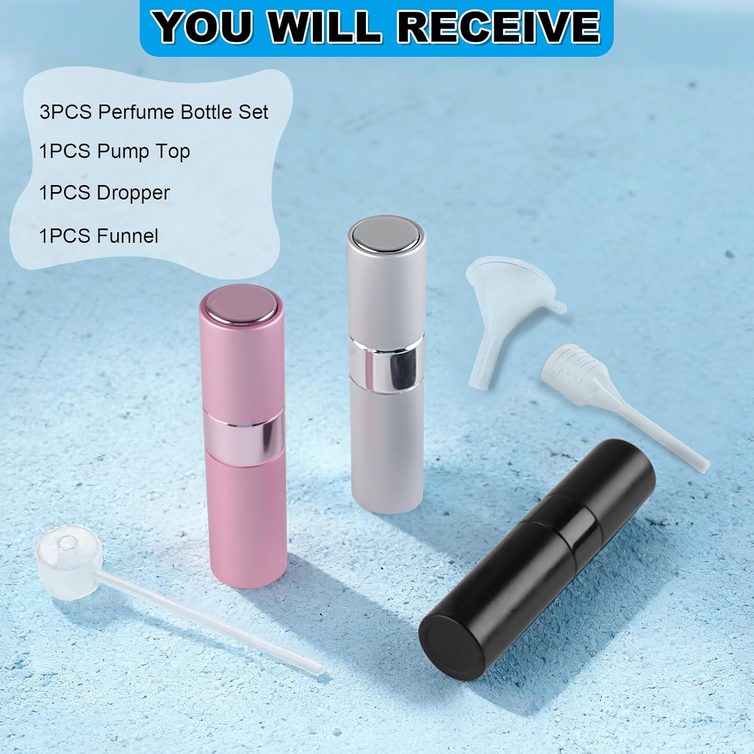 vivinin 8ML Perfume Travel Refillable Atomizer, 3PCS Travel Perfume Bottle Refillable, Portable Empty Cologne Dispenser for Men and Women - Standard Travel Size - Image 5