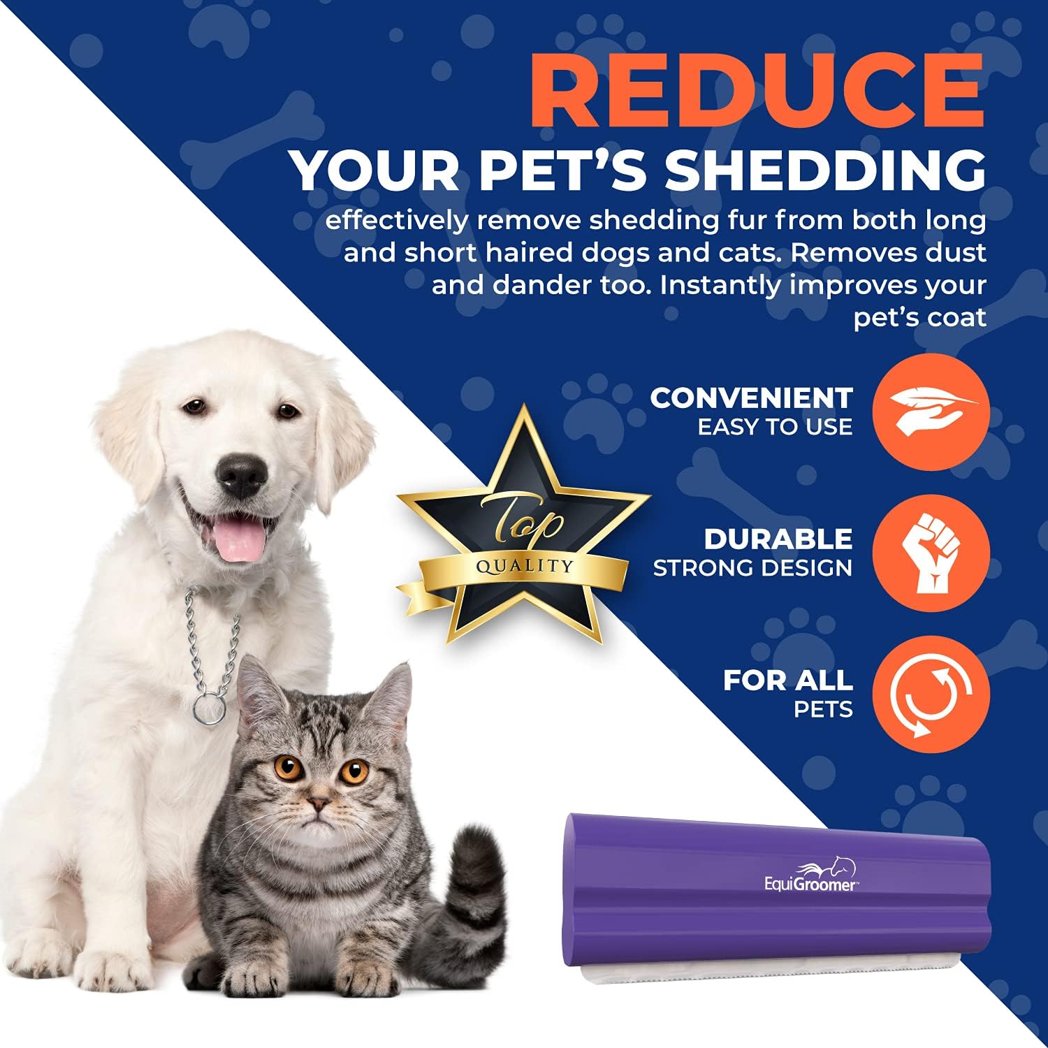 EasyGroomer Deshedding Brush for Dogs & Cats – Undercoat Grooming Tool for Short & Long Hair, Removes Loose Fur & Dirt, Reduces Shedding for Small & Large Pets, Purple - Image 5