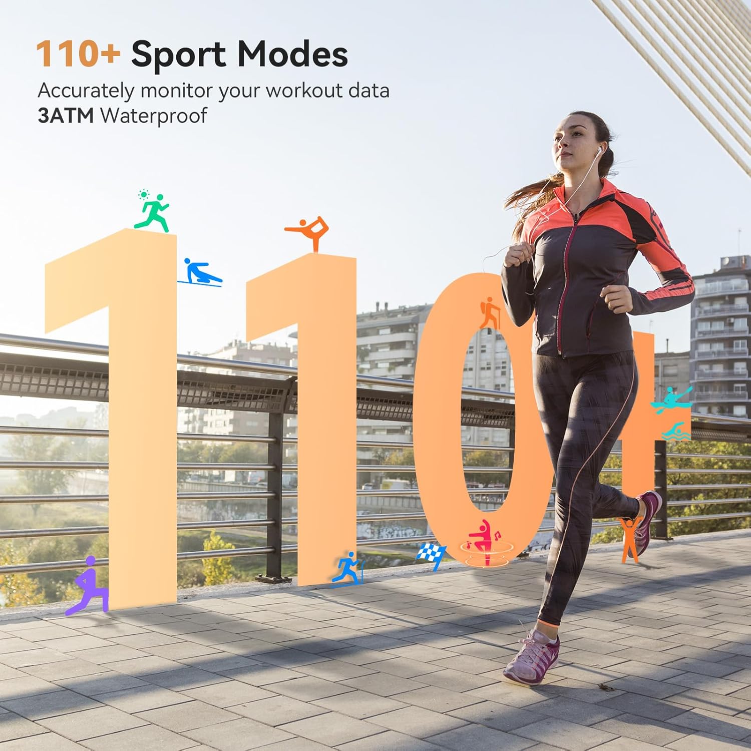 Smart Watch for Women, Answer/Make Call, 1.32'' AMOLED Ultra-Clear Screen Fitness Tracker with Heart Rate/Sleep/SpO2 Monitor, Smartwatch for iPhone/Samsung/Android, 110+ Sport Modes, 3ATM Waterproof - Image 5