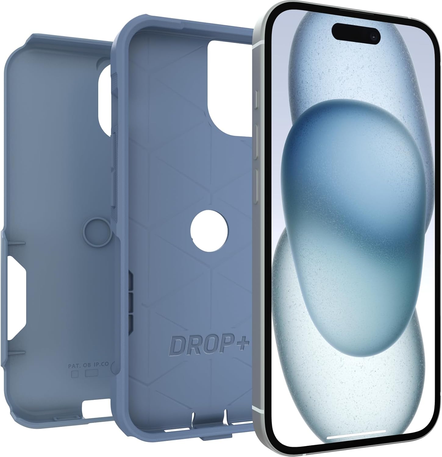 OtterBox iPhone 16e, 15, 14, & 13 Commuter Series Case - Crisp Denim (Blue), Slim & Tough, Pocket-Friendly, with Port Protection - Image 3
