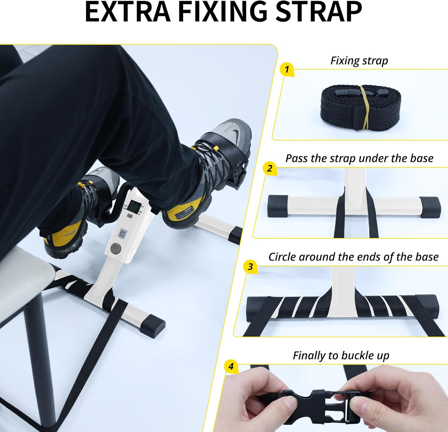MOMODA Under Desk Bike Pedal Exerciser with LCD Display Portable Mini Exercise Bike for Arm and Leg - Image 5