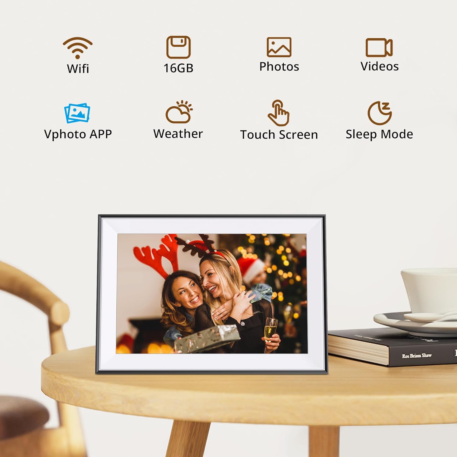 Dragon Touch 10.1'' WIFI Digital Picture Frame - 1280*800 HD IPS Touch Screen Digital Photo Frame Display, Auto-Rotate, Share Photos/Videos Instantly via Free App Best Gifts for Birthday, Wedding, Mom - Image 4