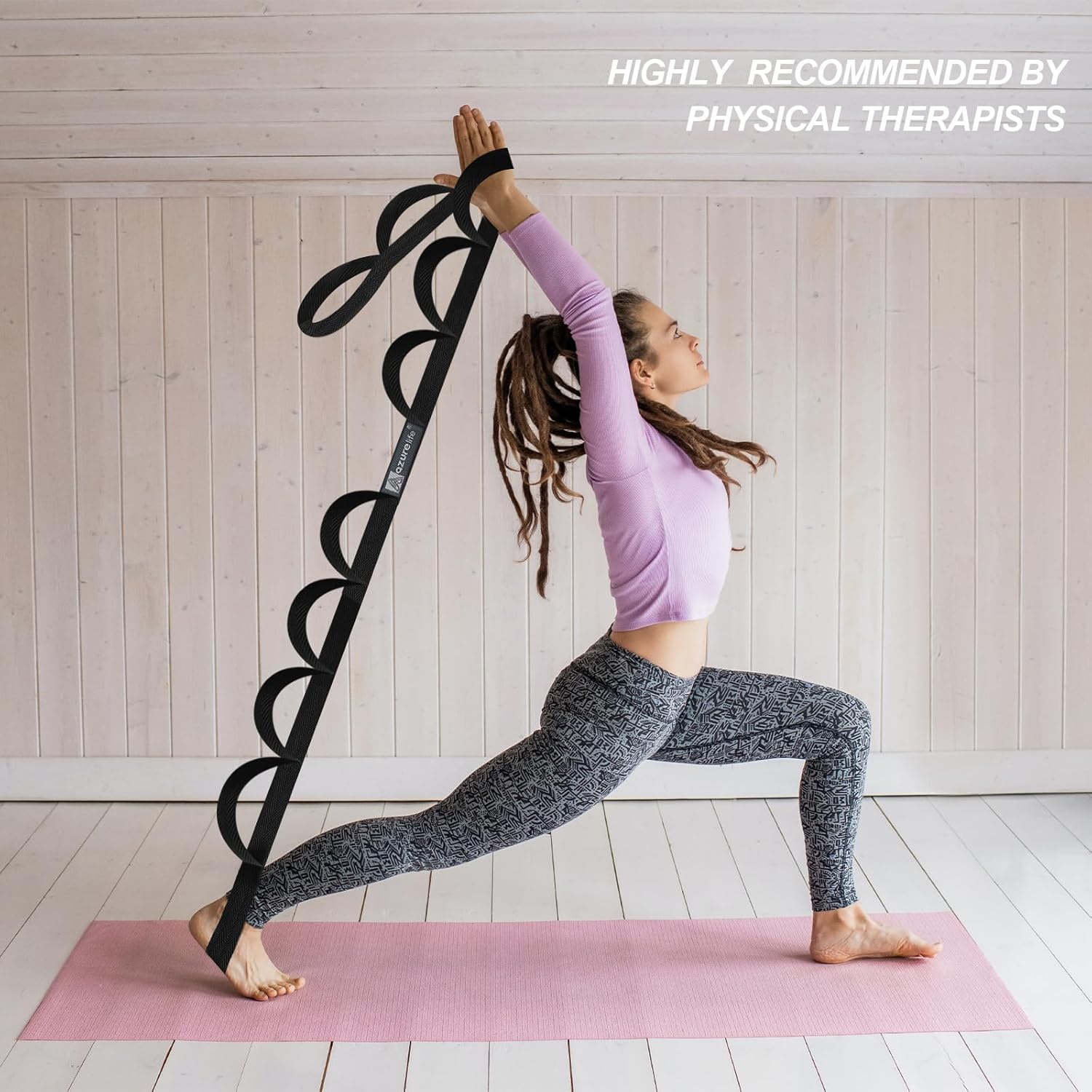 Premium Durable Stretch Straps with Loops, Stretching Strap for Physical Therapy, Multi-Loop Yoga Strap Fitness Exercise Strap for Yoga, Pilates, Dance, Flexibility&Exercise - Image 5