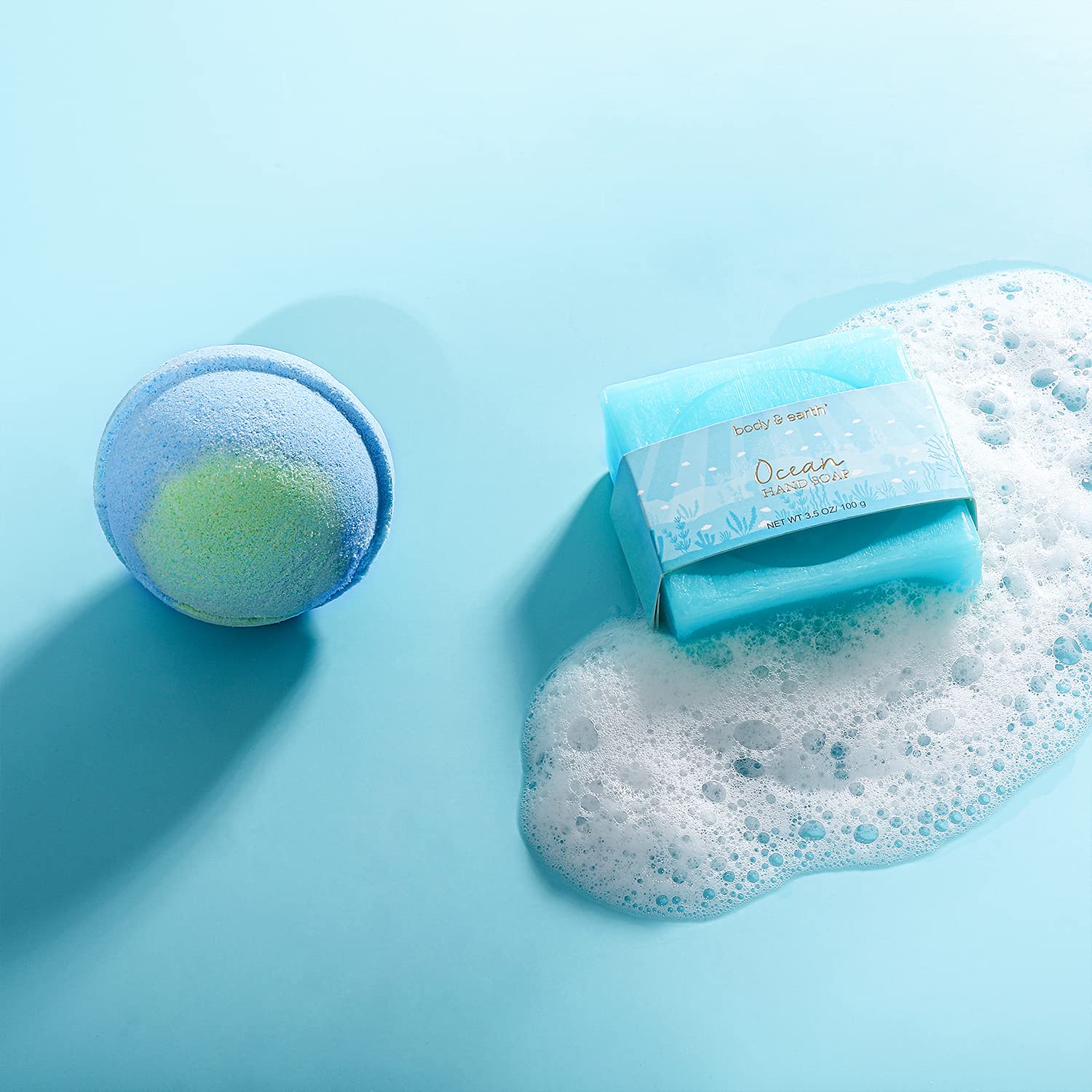 Gifts for Women, Bath and Body Womens Gift Sets with 5 Pcs Ocean Scented Spa Gifts for Women Bath Gift with Scented Candle Body Butter Hand Cream Bath Bomb Mothers Day Gifts - Image 4