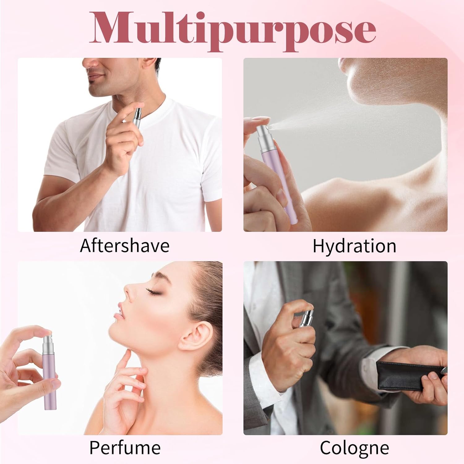 4pcs Mini Perfume Travel Bottle, Perfume Atomiser Refillable, 5ML Spray Bottles, Portable for Travel Holiday, Outdoor Activities and Business - Image 7