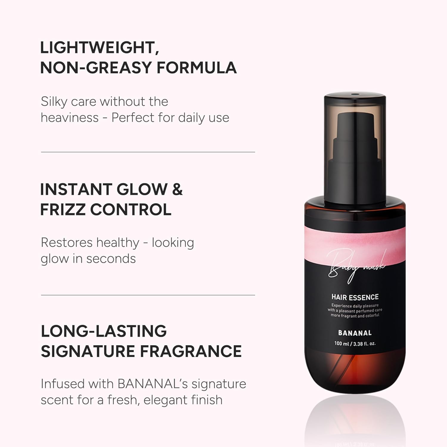 2-in-1 Korean Hair Perfume Oil & Serum with Moroccan Argan Oil & 12 Amino Acids for Dry, Damaged, Glass Hair Shine & Frizz-Control – Paraben & Alcohol-Free – Baby Musk, 100ml / 3.38 fl oz - Image 2