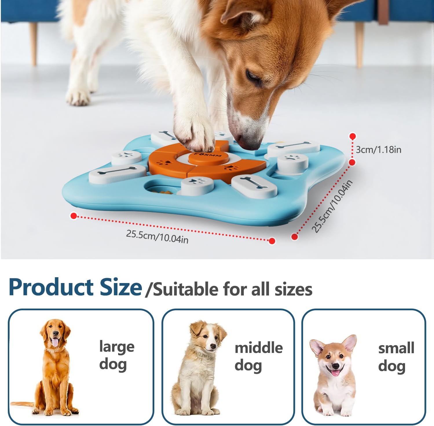 Interactive Dog Treat Puzzle Toys for IQ Training & Mental Stimulating,Fun Slow Feeder,Large Medium Small Dogs Enrichment Toys with Squeak Design - Image 7