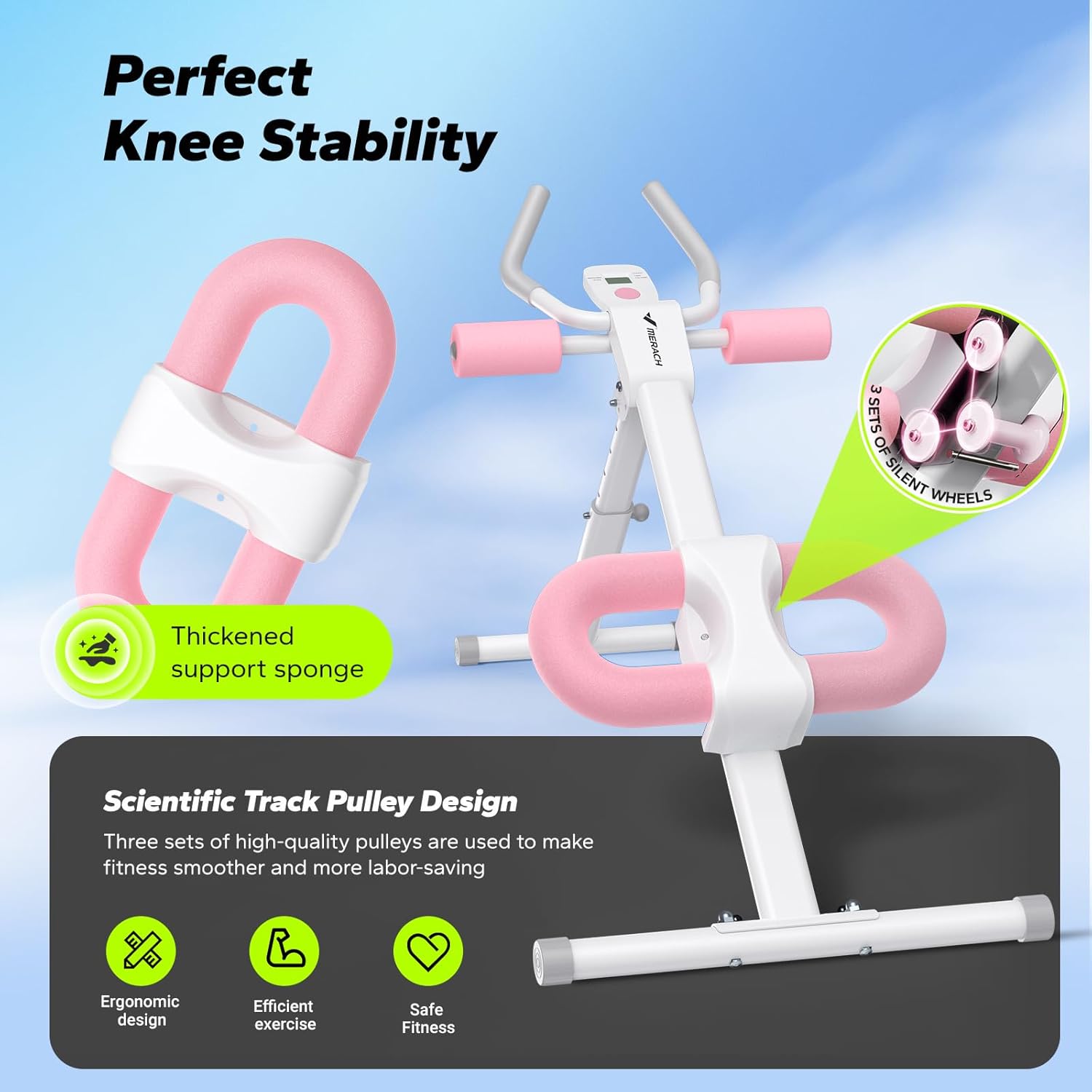 MERACH Ab Machine, Ab Workout Equipment, Adjustable Ab Trainer Machine for Abs Workout at Home Gym, Foldable, Knee Protection, Abdominal Trainer for Stomach Workout - Image 7