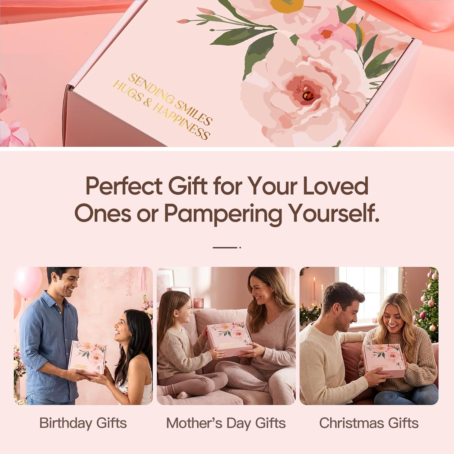 Gifts for Women, 9pcs Happy Birthday Gifts for Women, Christmas Ideas Mothers Day Gift Baskets Unique Rose Self Care Set Valentines Day Gift for Her Mom Sister Wife Friend Friendship Teacher - Image 9