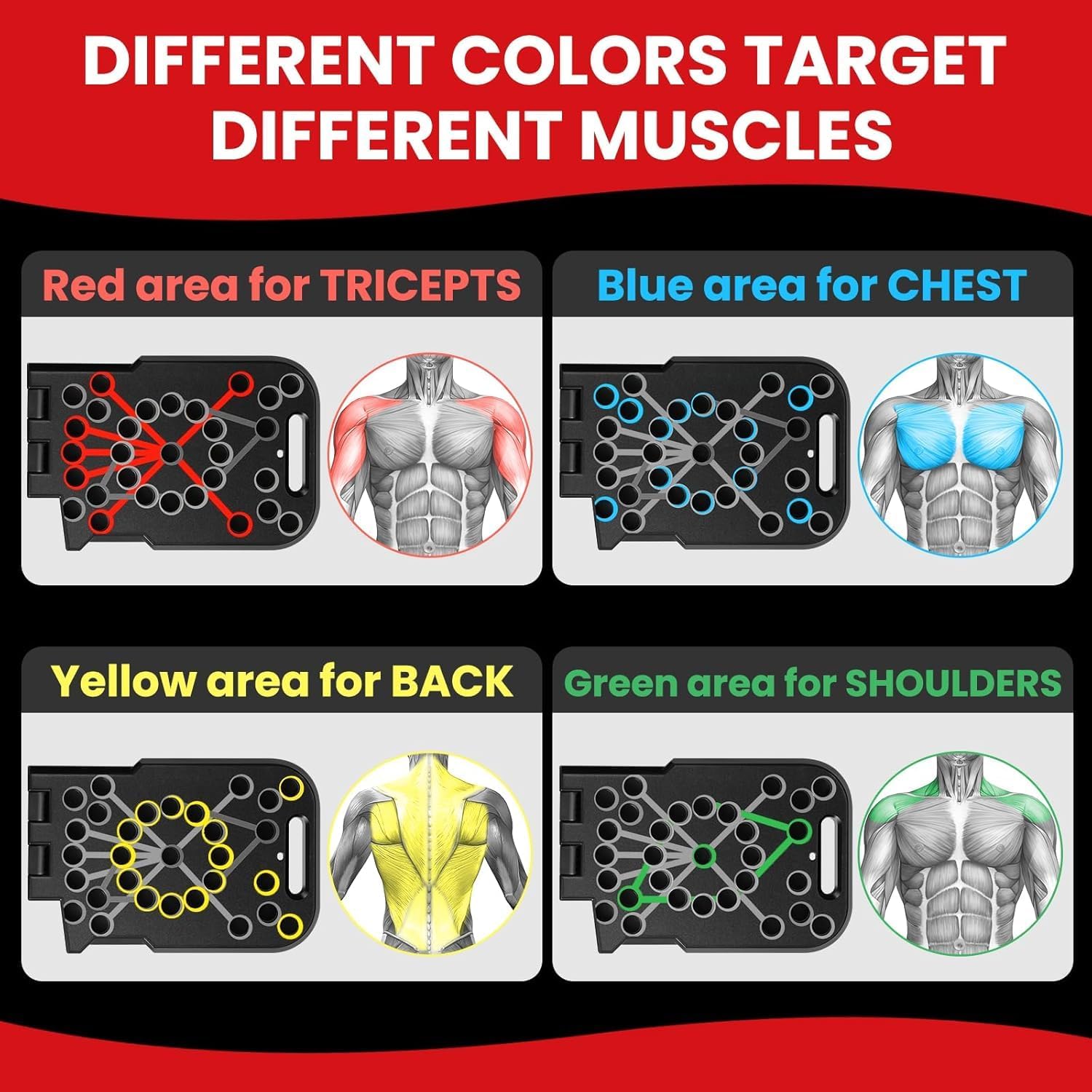 Push Up Board 60 in 1 with Smart Counter, Foldable Portable Home Gym System with Resistance Bands & Handles, Strength Training Equipment for Men & Women, Full Body Workout Kit - Image 3
