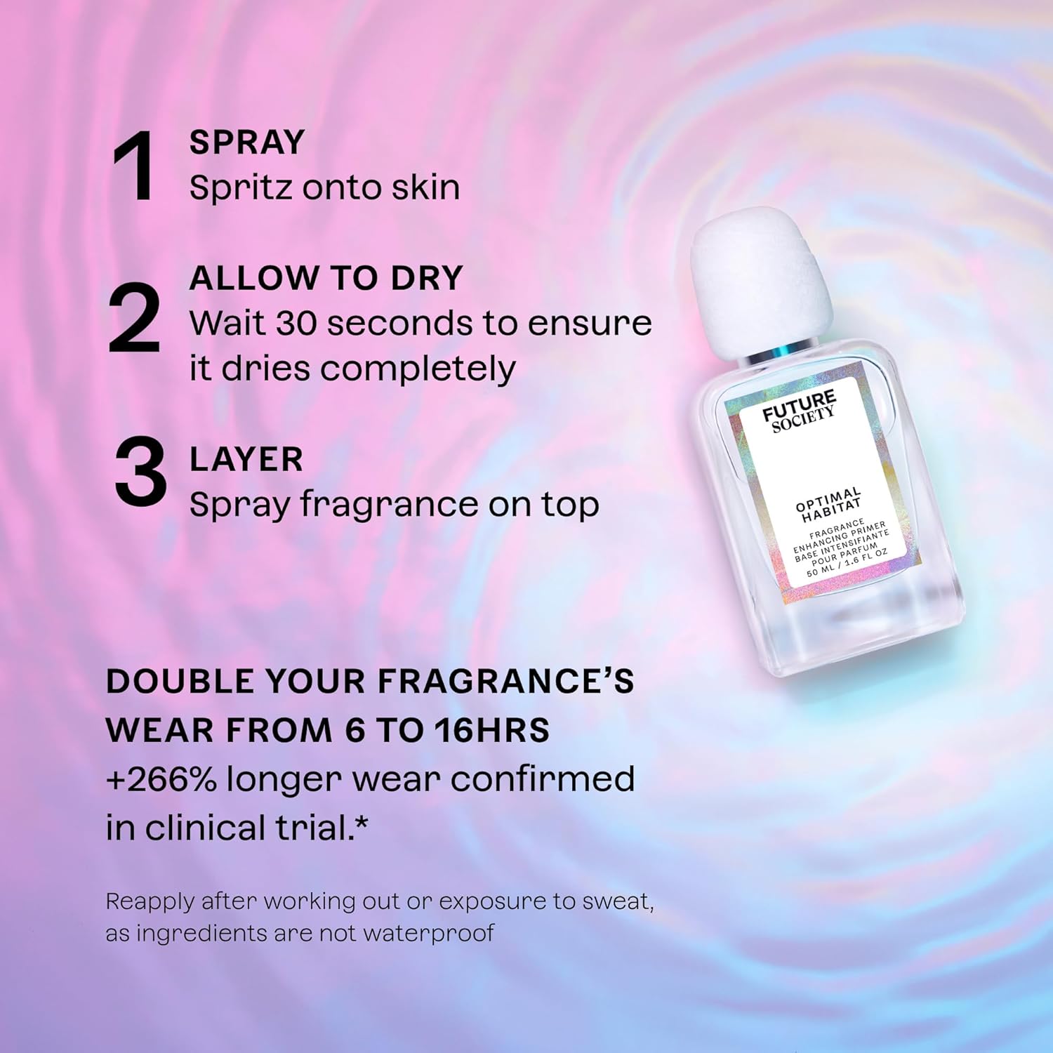 Optimal Habitat Fragrance Enhancing Primer - Luxury Perfume Primer Increases Longevity of Fragrances - Unscented Layering Spray Extends Perfume Wear To 16 Hours - 50ml - Image 3