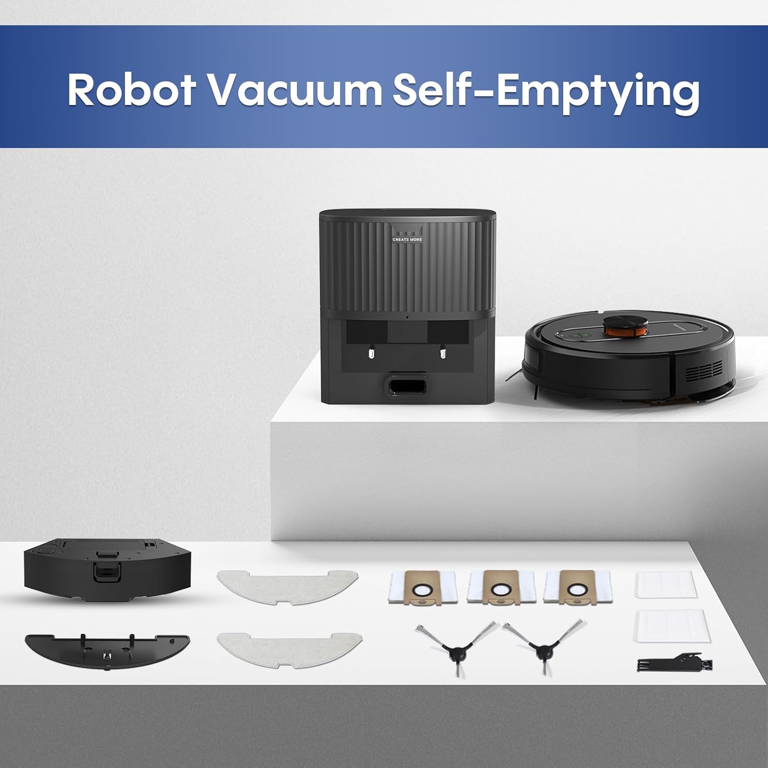 Robot Vacuum and Mop with LiDAR Navigation, 5000Pa Robot Vacuum Cleaner with Self-Emptying, 90-Day Hands-Free,Mapping, Wi-Fi/App/Alexa Control, Ideal for Pet, Hard Floors, Carpet - Image 8