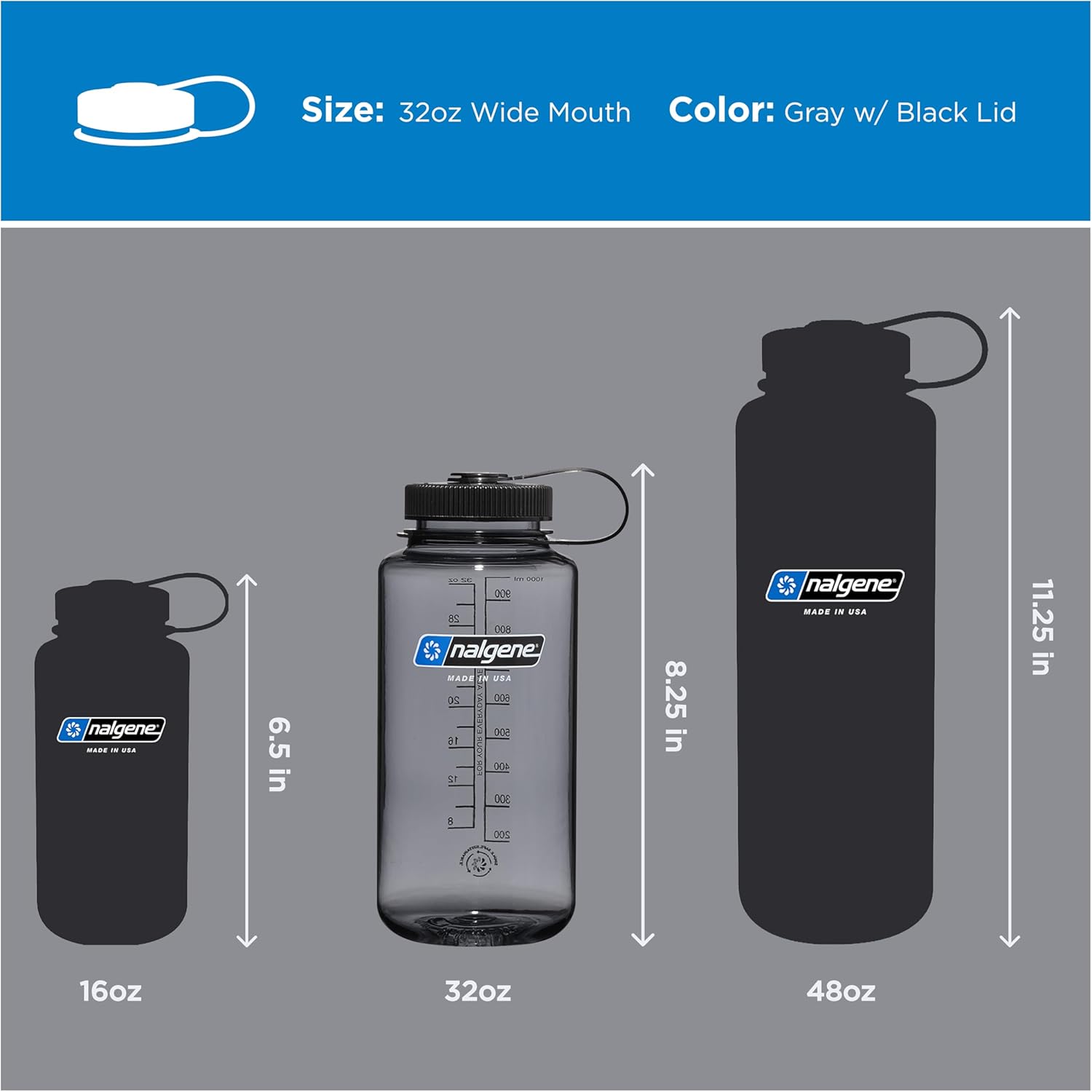 Nalgene 32 oz Wide Mouth Water Bottle | BPA-Free, Durable & Leak Proof, Lightweight Bottle for Hiking & Gym, Work & Travel - Image 6
