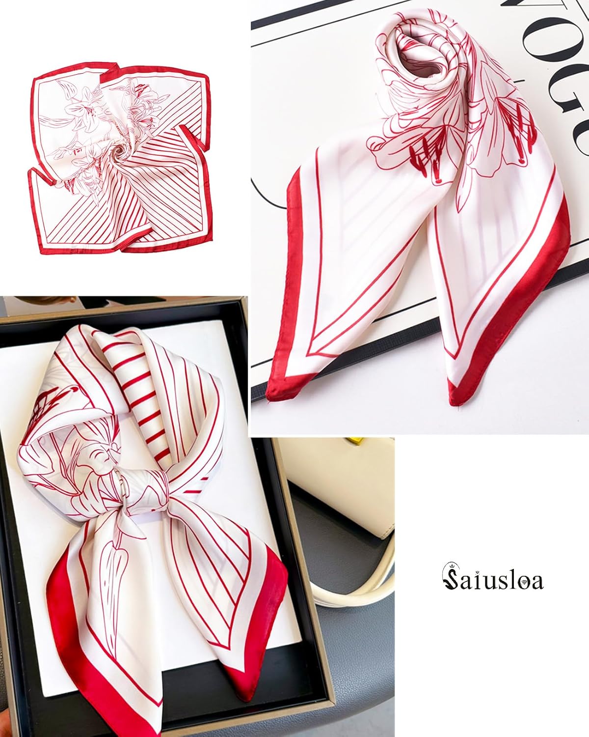 Neck Scarf For Womens Silky Head Scarves Hair Bandanas Square Scarf Fashion Accessories lightweight - Image 6