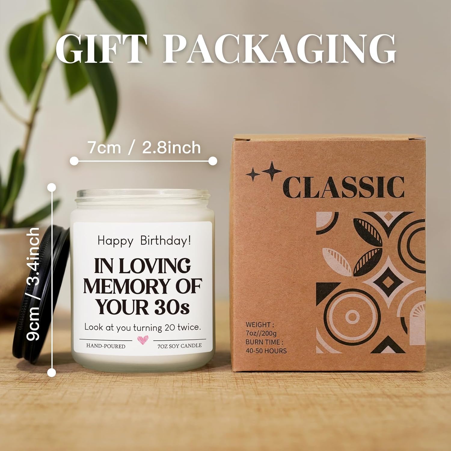 40th Birthday Gifts Women, 40th Birthday Decorations for Women/Men Unique, 40 and Fabulous Decorations Candle, Happy 1986 40 Year Old Birthdays Gifts Idea for Friend Sister Wife Husband Daughter - Image 6
