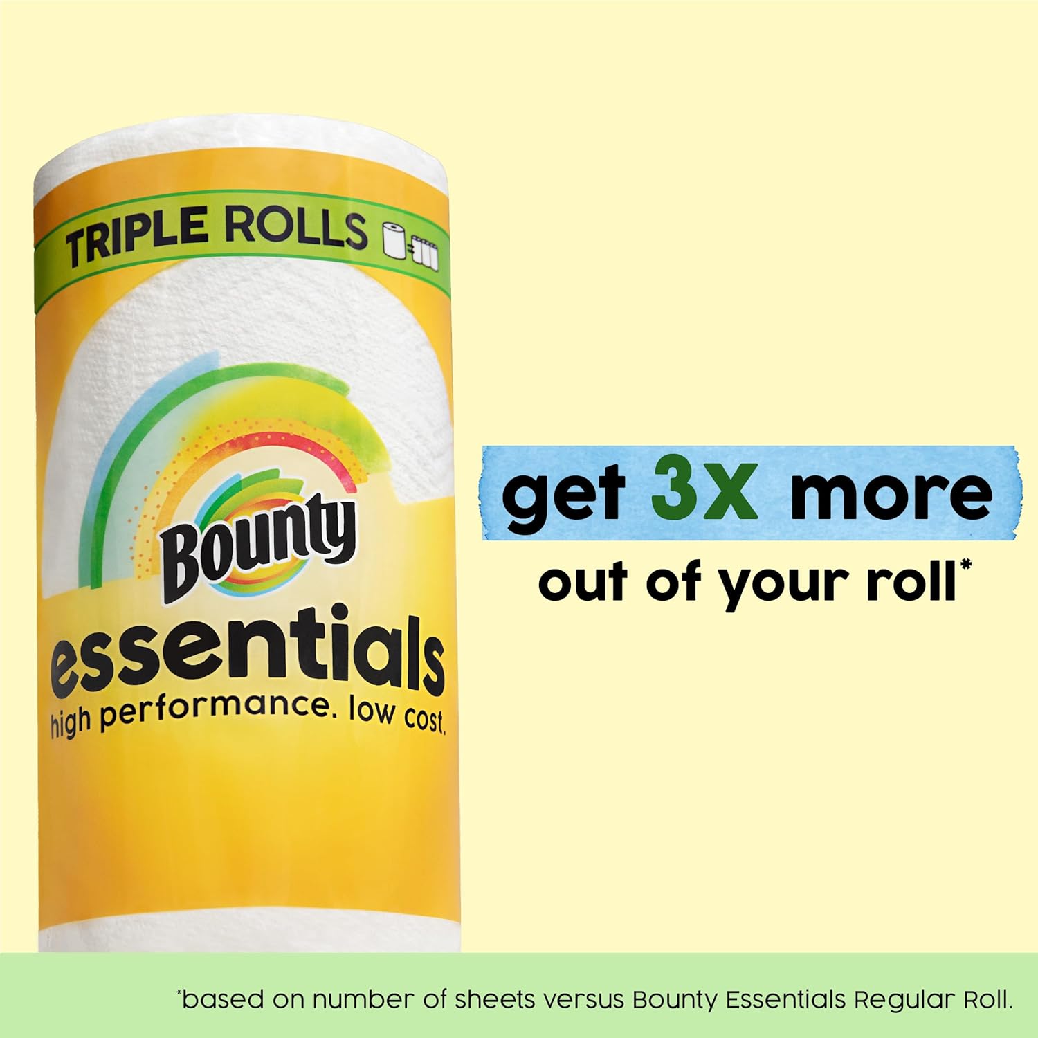 Bounty Essentials Select-A-Size Paper Towels, White, 2 Triple Rolls = 6 Regular Rolls (Packaging May Vary) - Image 11
