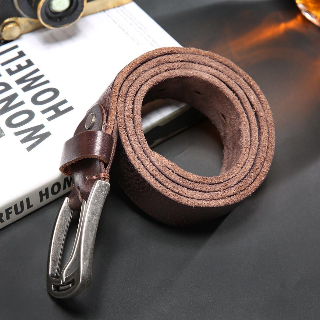 KEECOW Men's 100% Italian Cow Leather Belt Men With Anti-Scratch Buckle,Packed in a Box - Image 3