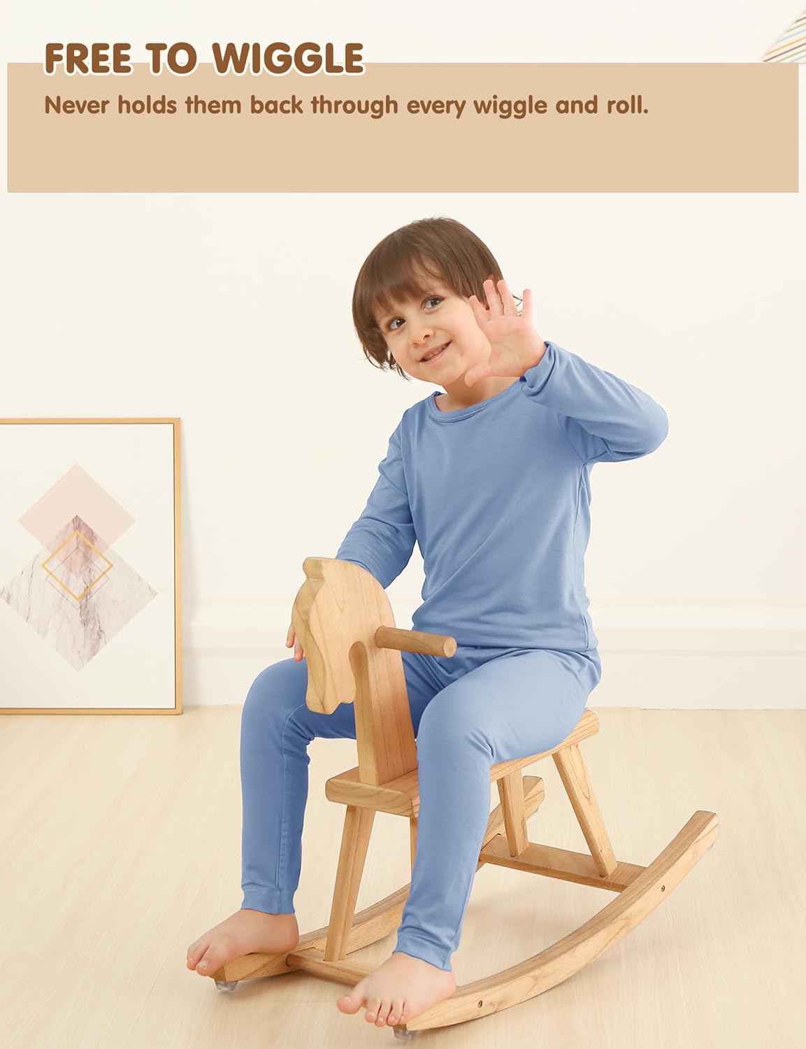 Jimonda Baby Boys Girls Pajama Sets Toddler Long Sleeve Sleepwear Sets Rayon from Bamboo Pajamas Sets 4pcs PJs 18M-8Y - Image 4