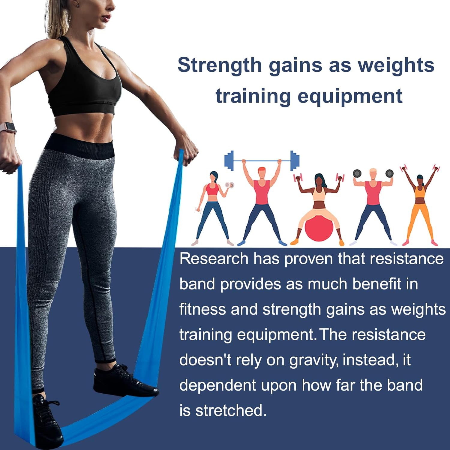 A AZURELIFE Resistance Bands,Professional Long Non-Latex Elastic Stretch Bands,Exercise Bands for Physical Therapy, Yoga, Pilates, Rehab, at-Home or The Gym Workouts, Strength Training - Image 3